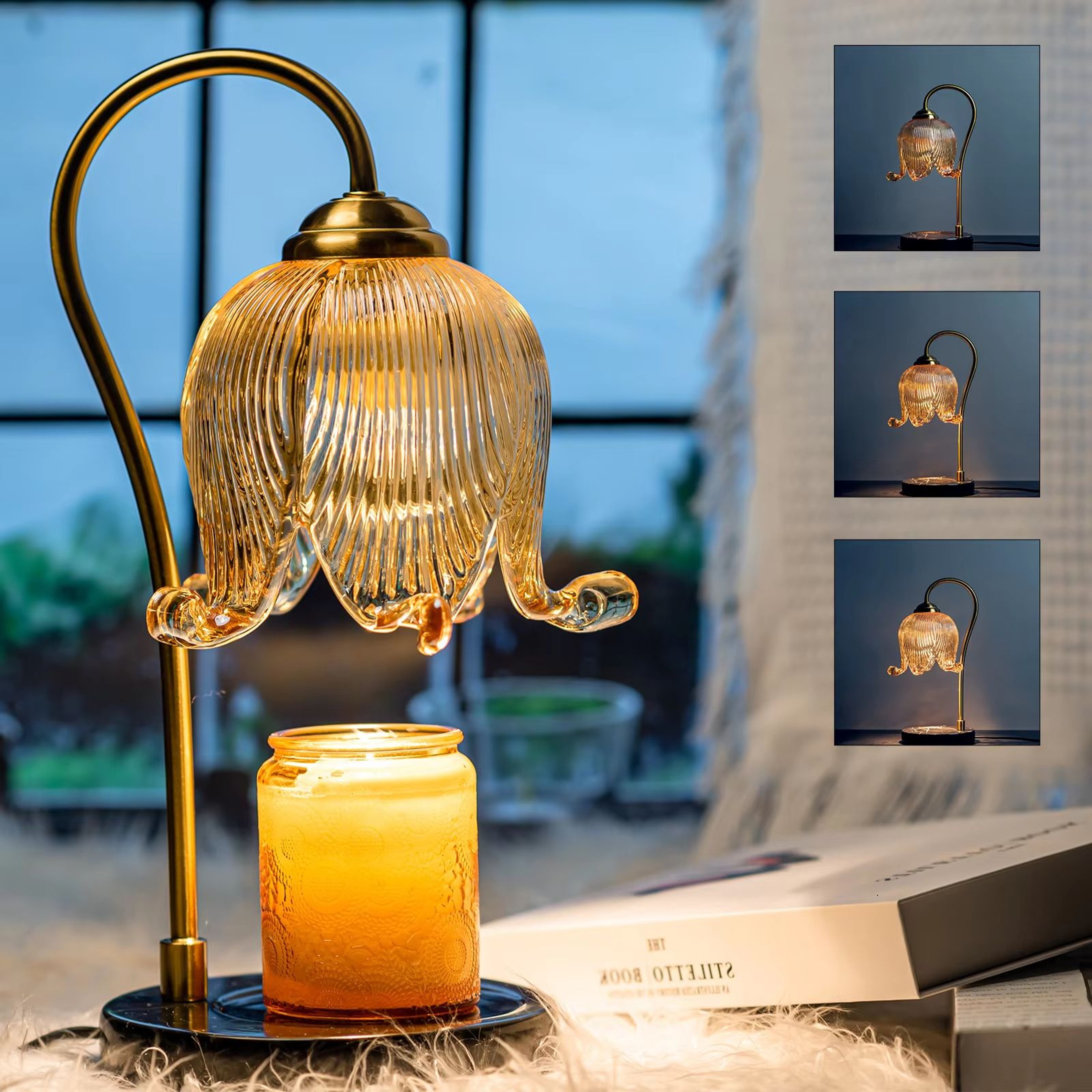 French Retro Tulip Flower Warm Candle Lamp For Bedroom And Table 0