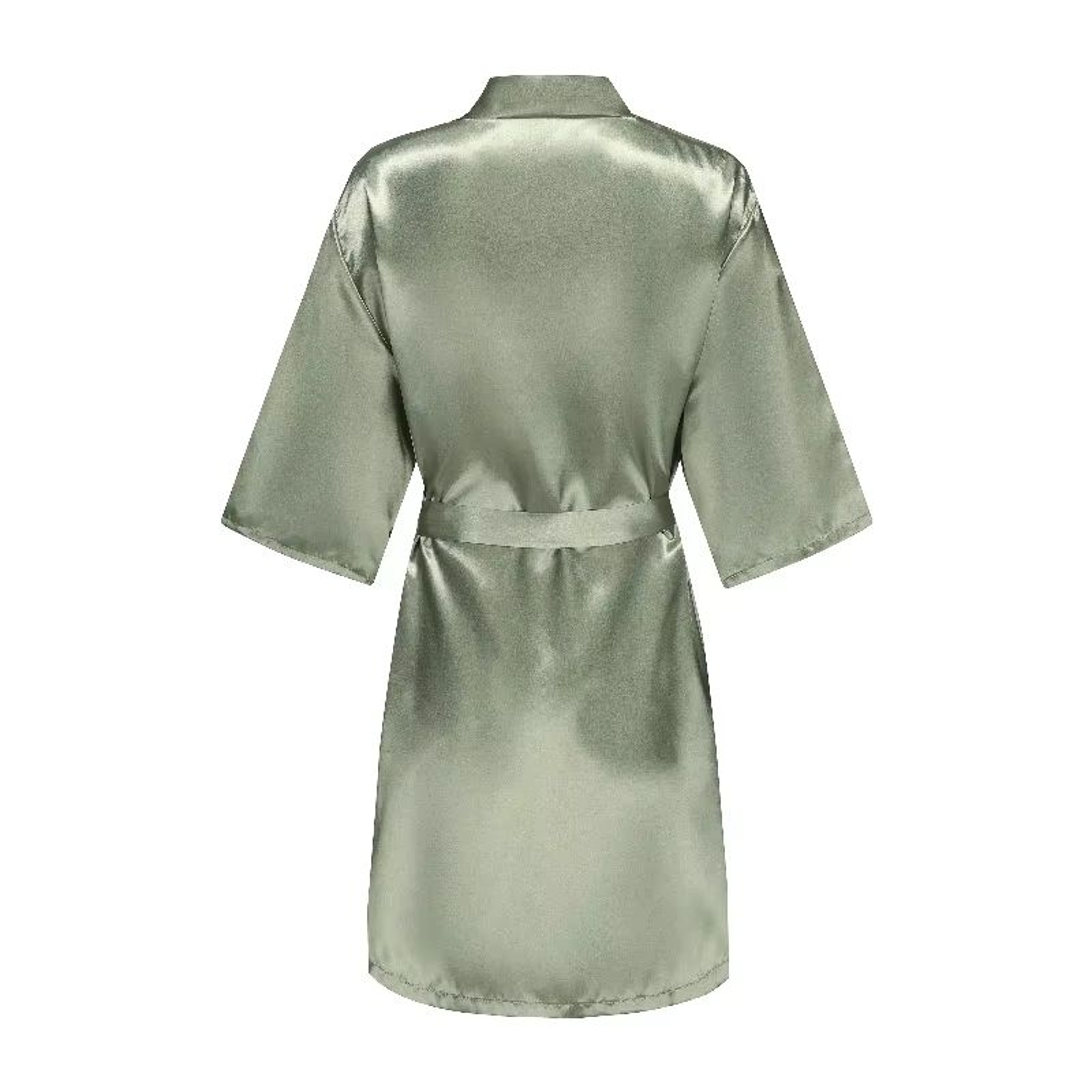 Grass Green Satin Bridal Party Robes With White Letter Bridesmaid Style 22