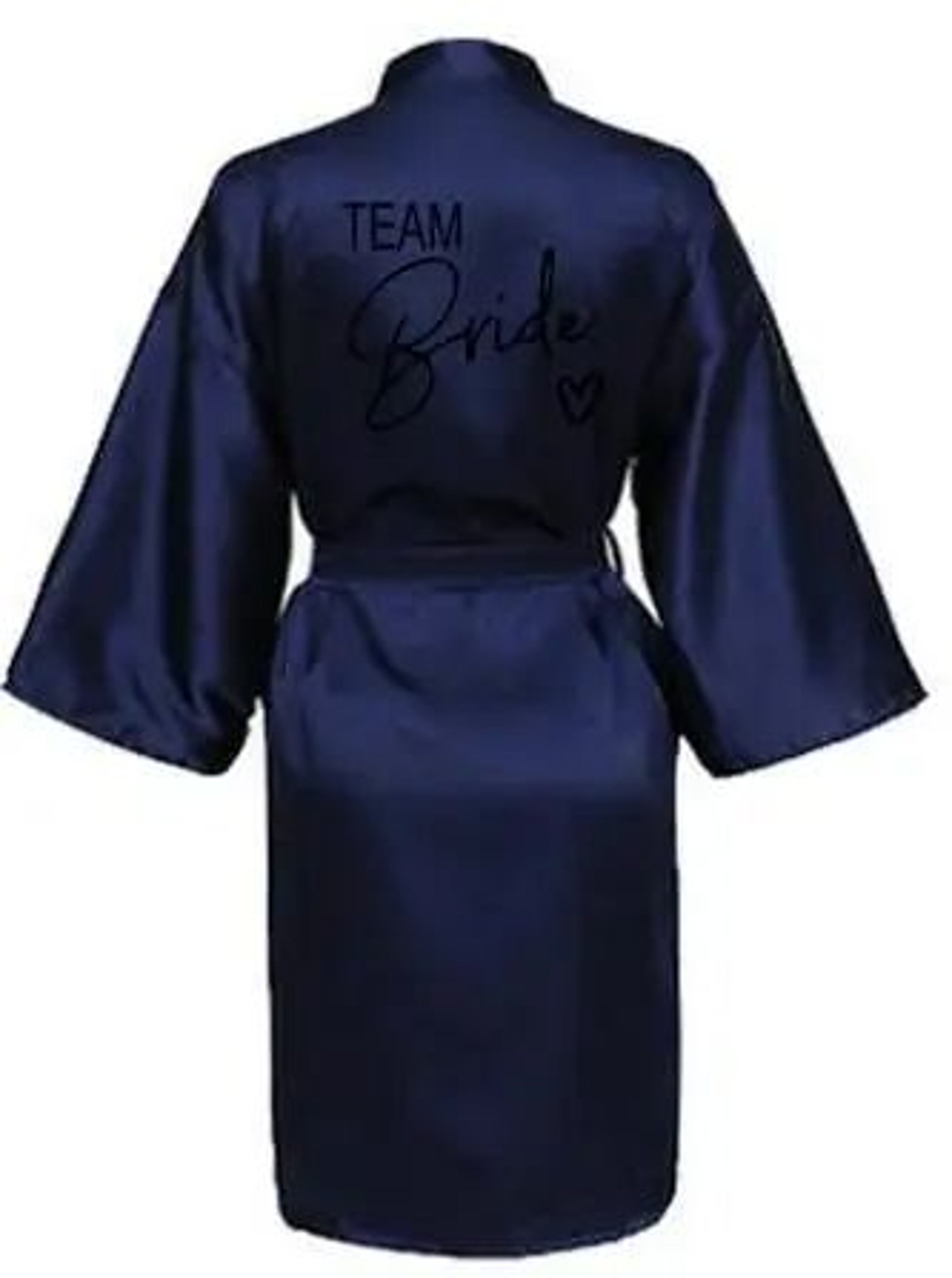 Team Bride Satin Kimono Robe With Black Letters For Wedding Party 3