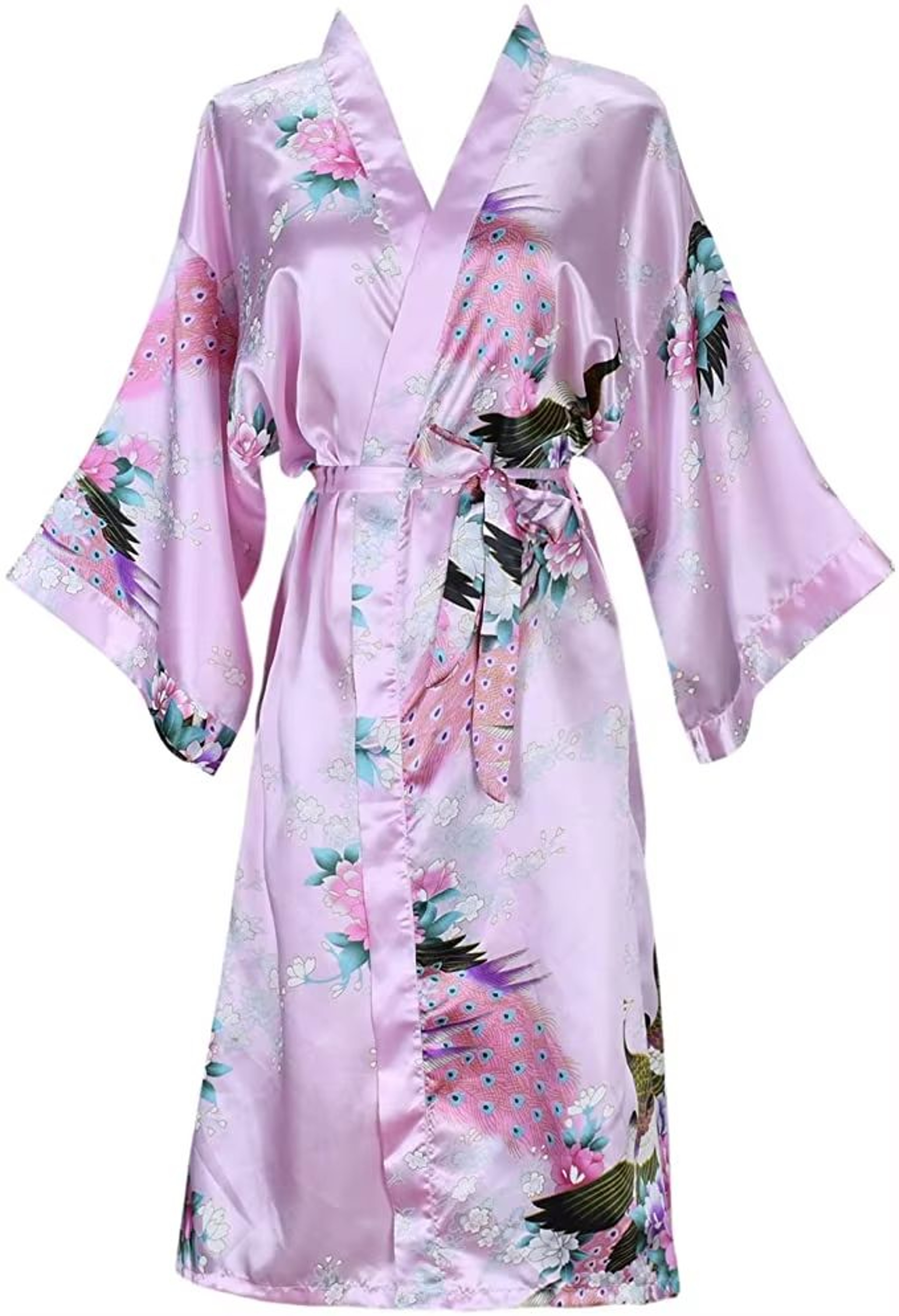 Floral Satin Kimono Robe For Women Bridal Bridesmaid Loungewear 8