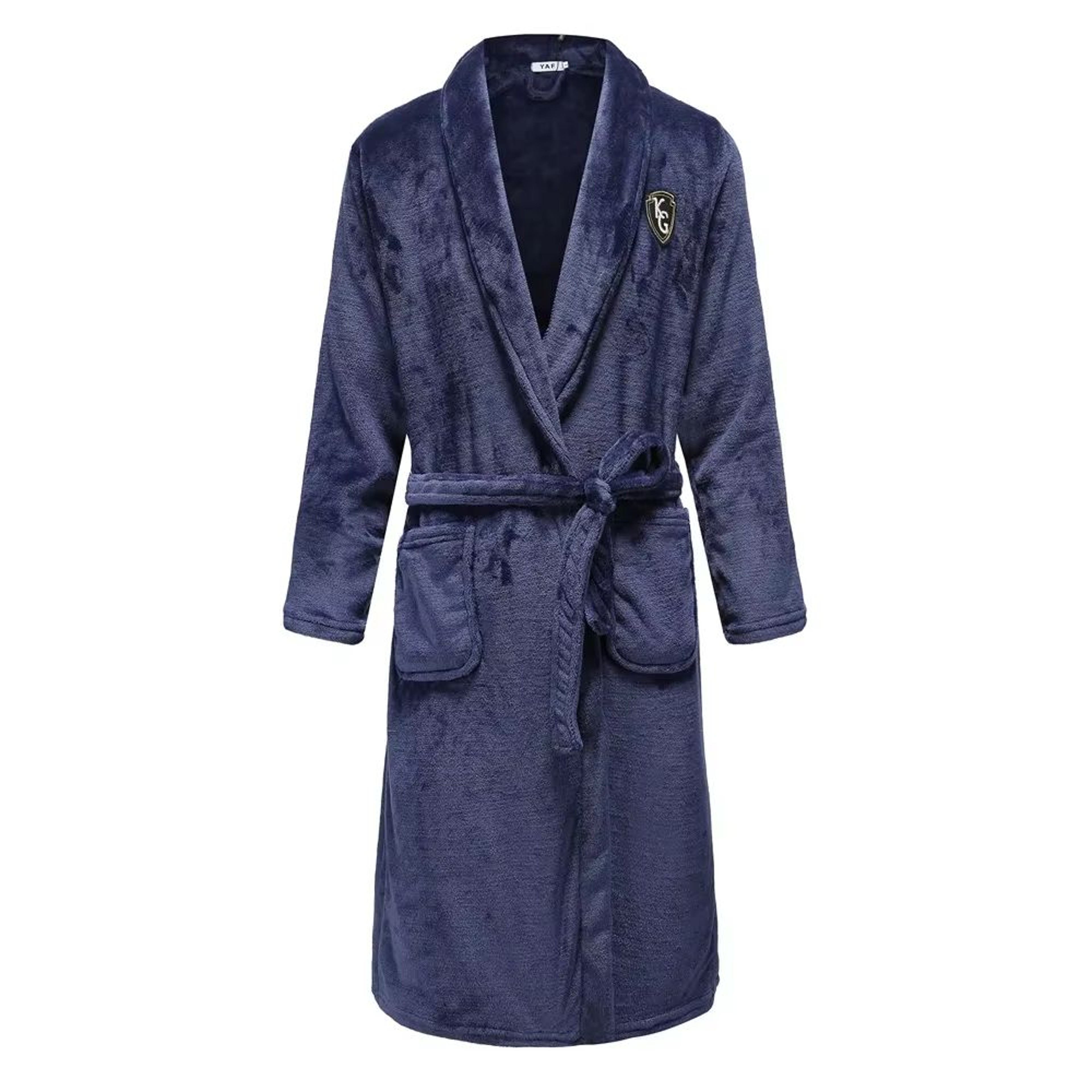 Plus Size Thick Flannel Mens Coral Fleece Kimono Bathrobe Loungewear 10