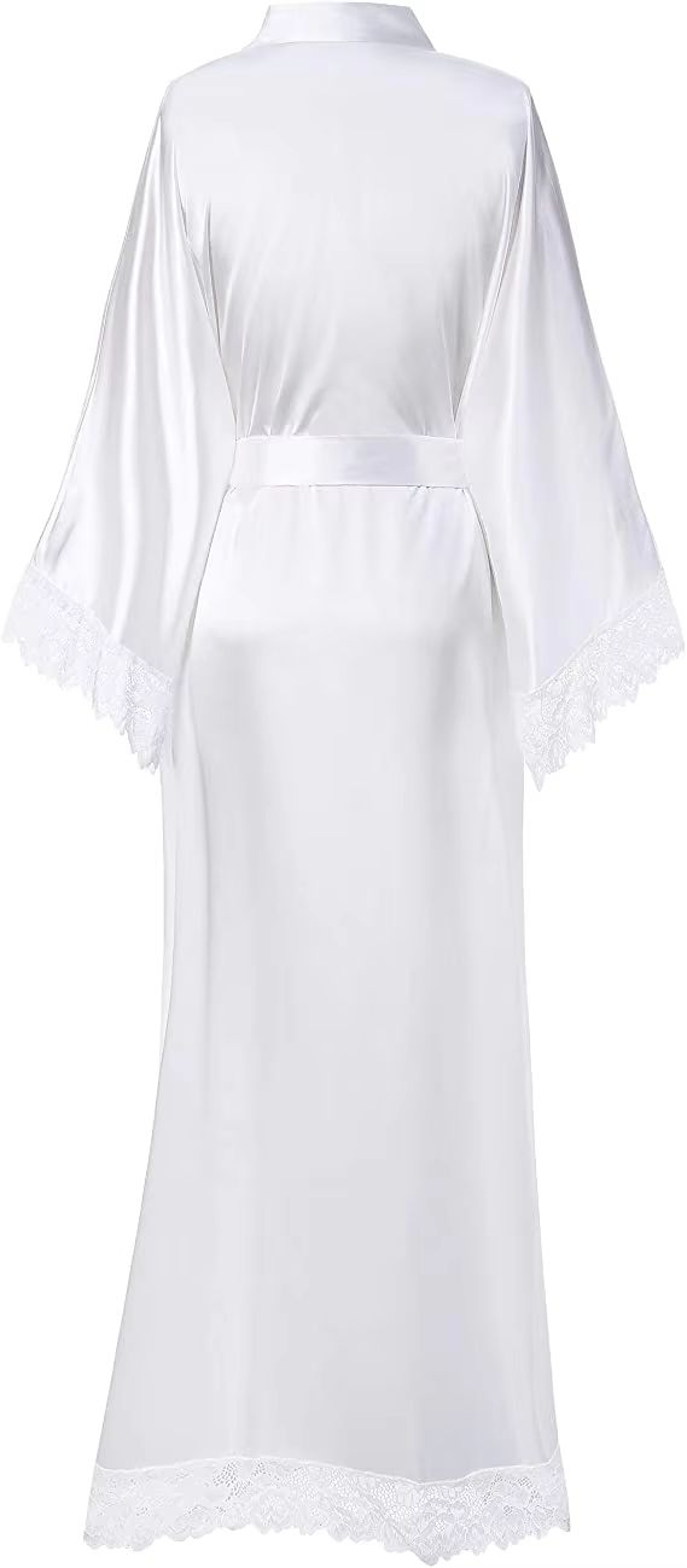 Silk Satin Lace Long Robe For Bride And Bridesmaids Wedding Getting Ready Robe 4