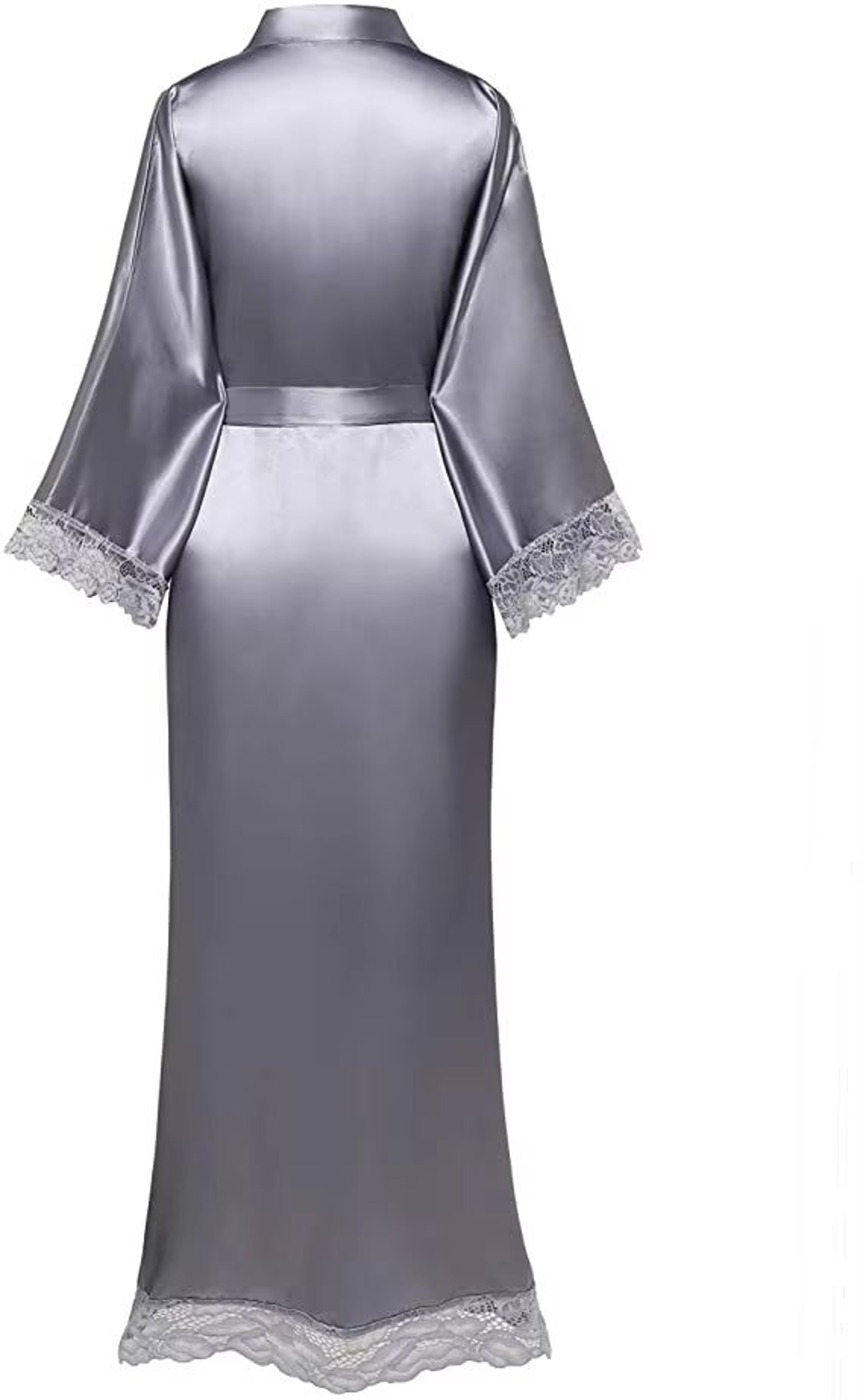 Silk Satin Lace Long Robe For Bride And Bridesmaids Wedding Getting Ready Robe 5