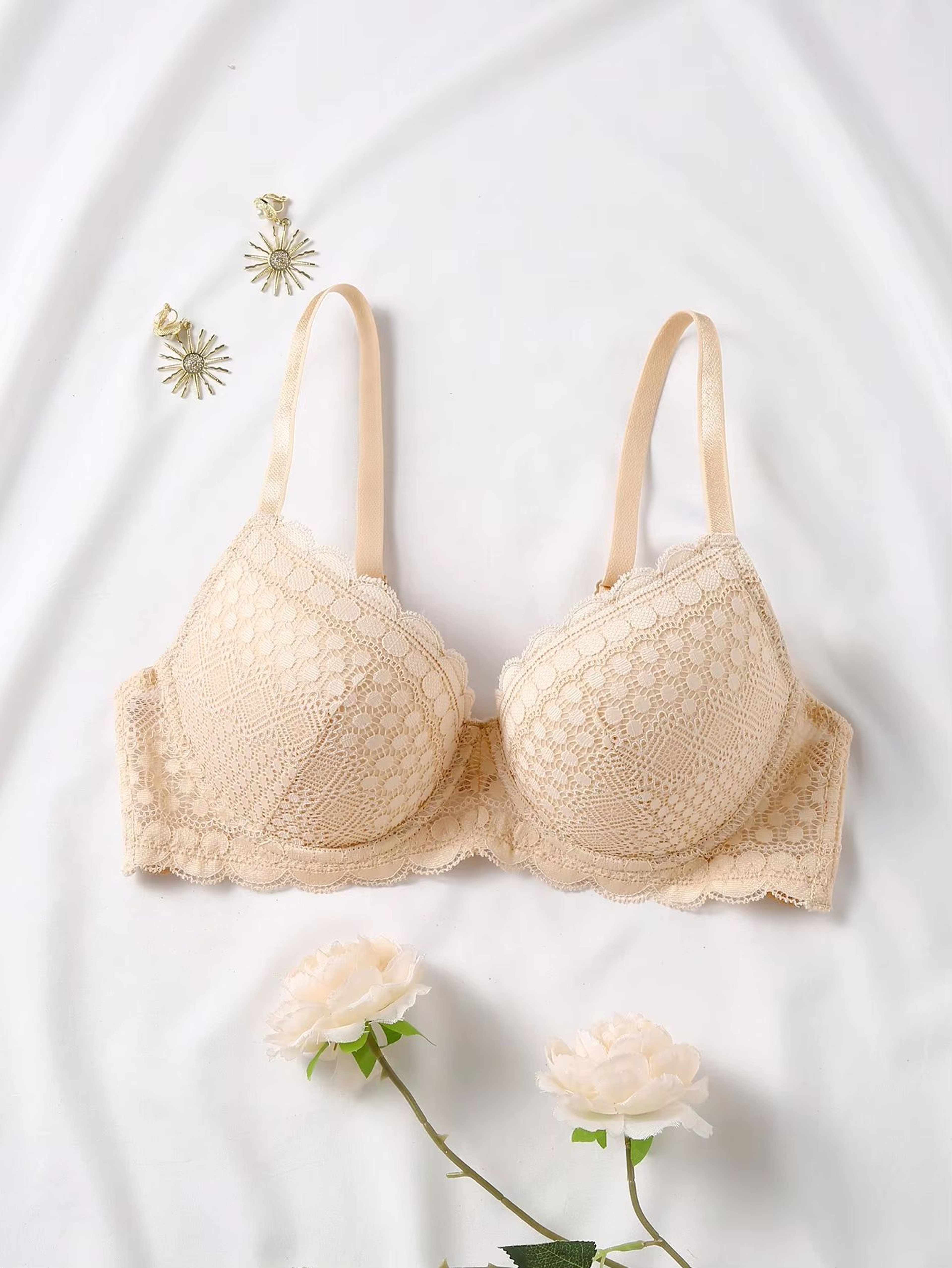 Womens Lace Underwire PushUp Bra Breathable Comfort Support BCD Cup 6