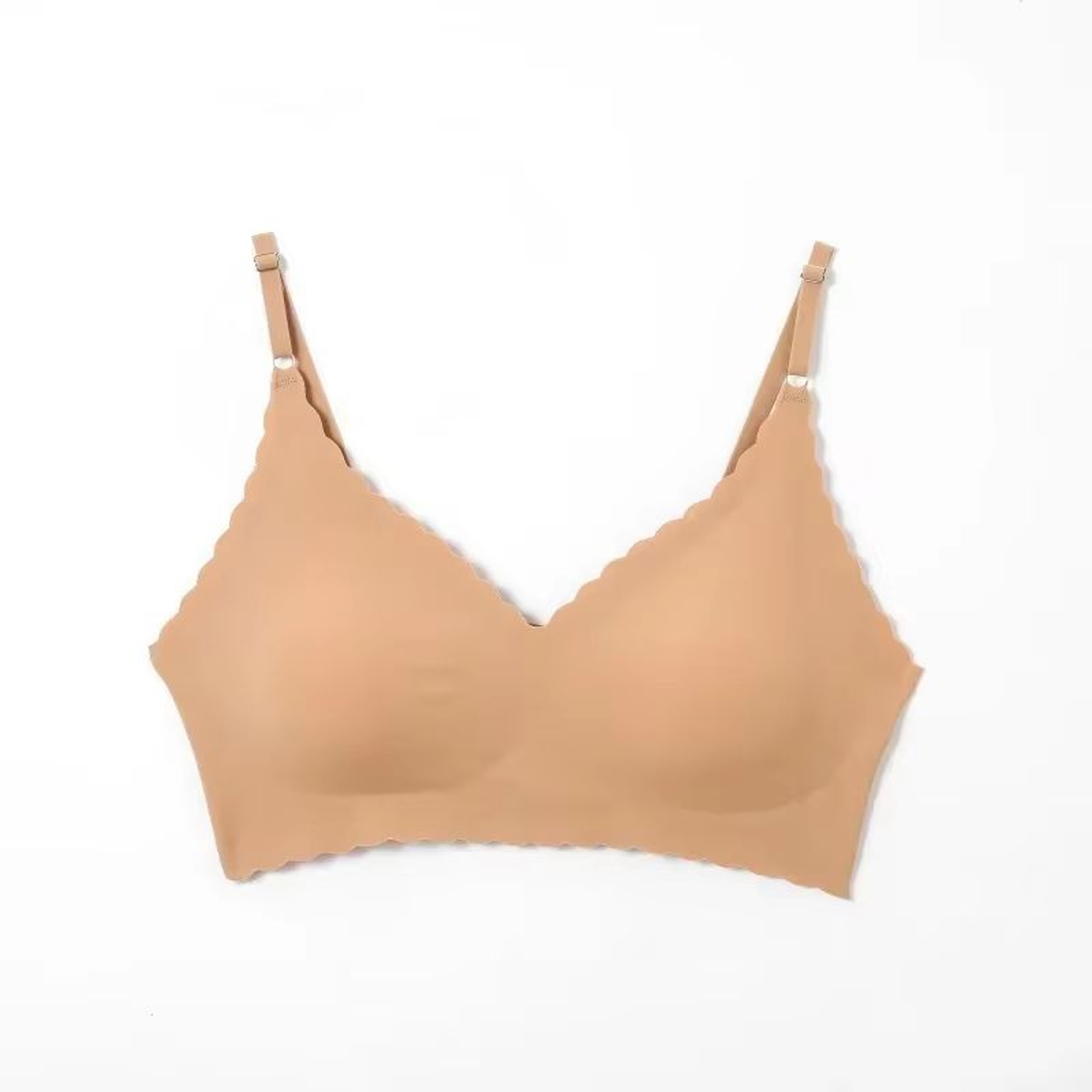 Womens Ice Silk Seamless WireFree Padded Bra With Wavy Edge Comfortable Support 9