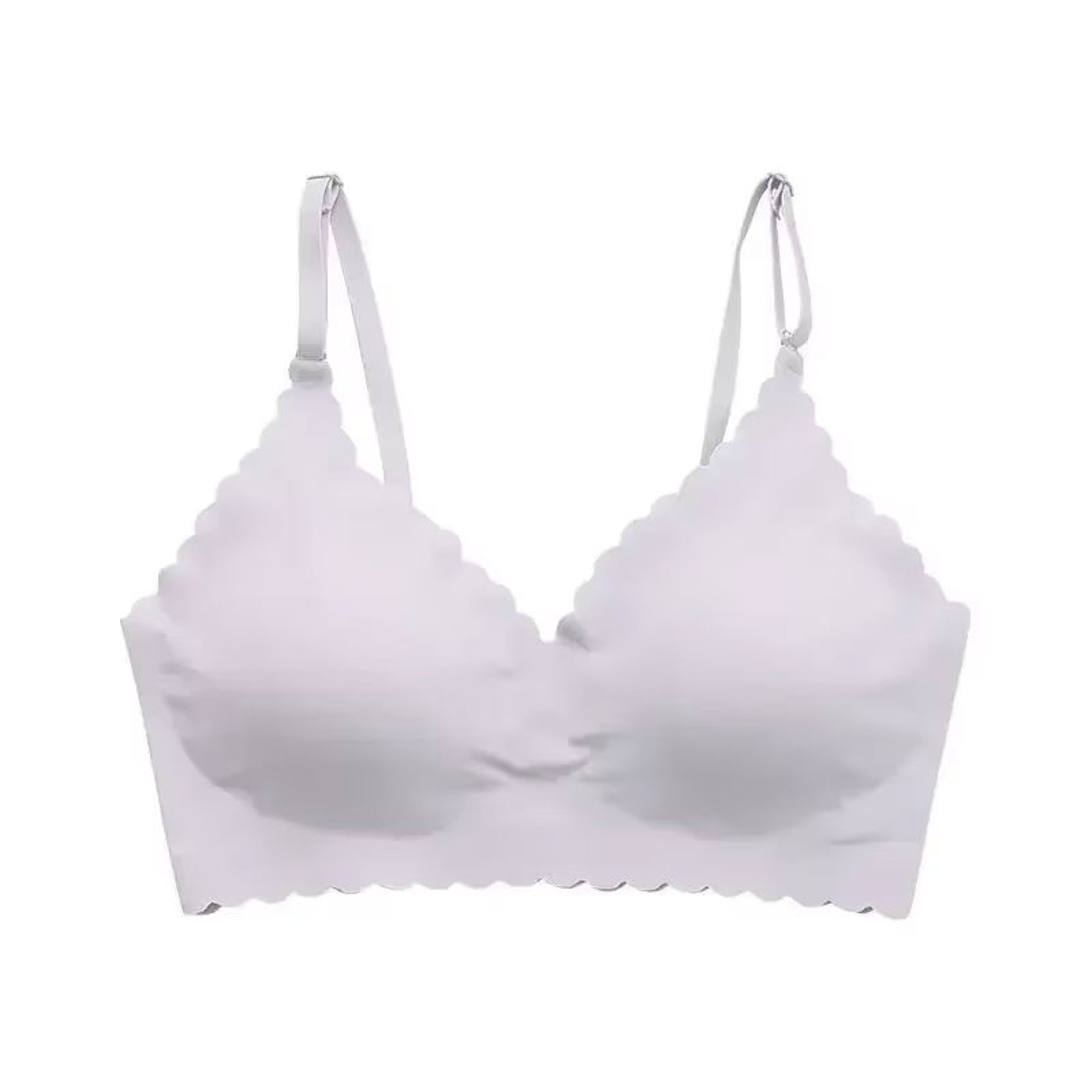 Womens Ice Silk Seamless WireFree Padded Bra With Wavy Edge Comfortable Support 8