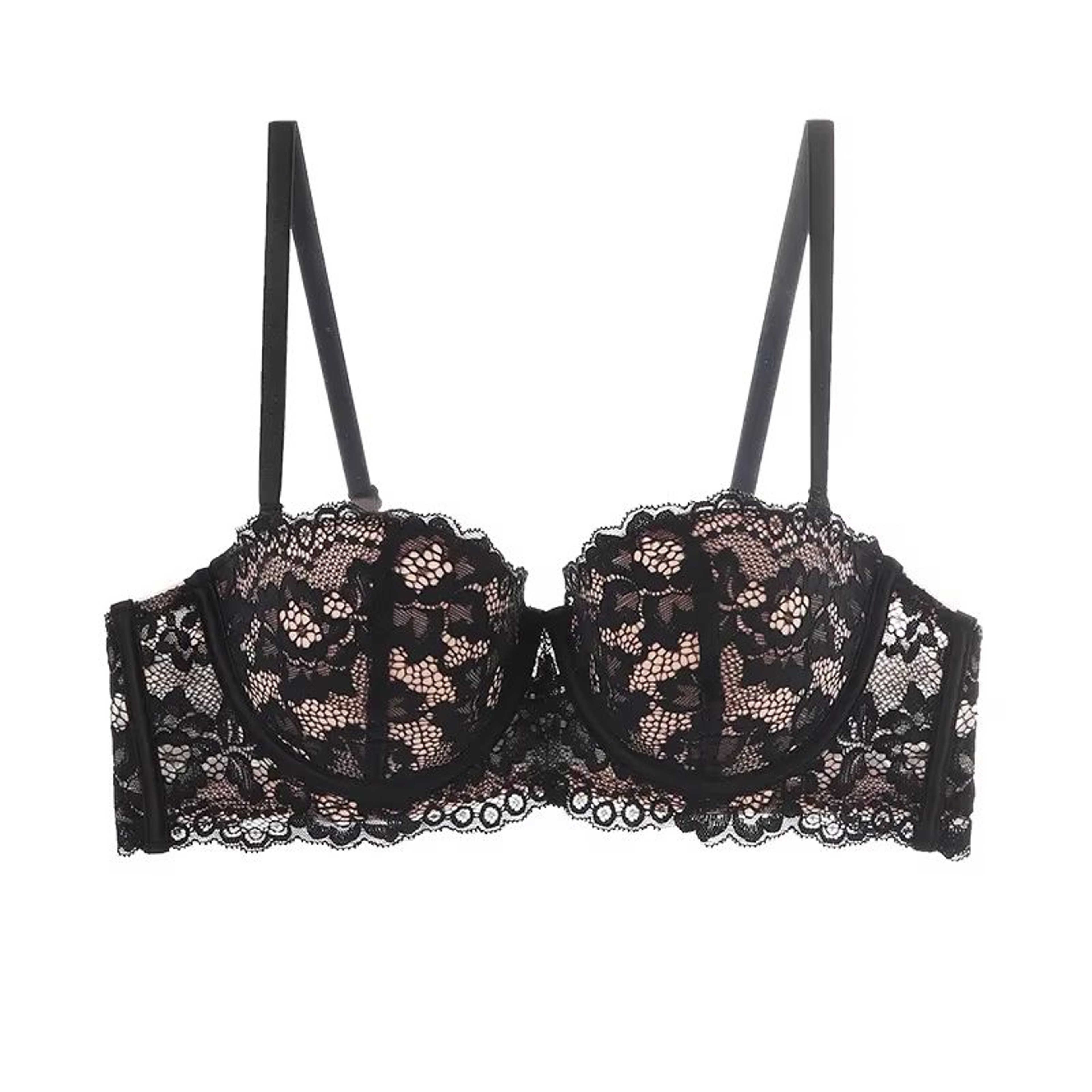Sexy Floral Lace HalfCup PushUp Bra For Women  Underwire Comfort Lingerie 7
