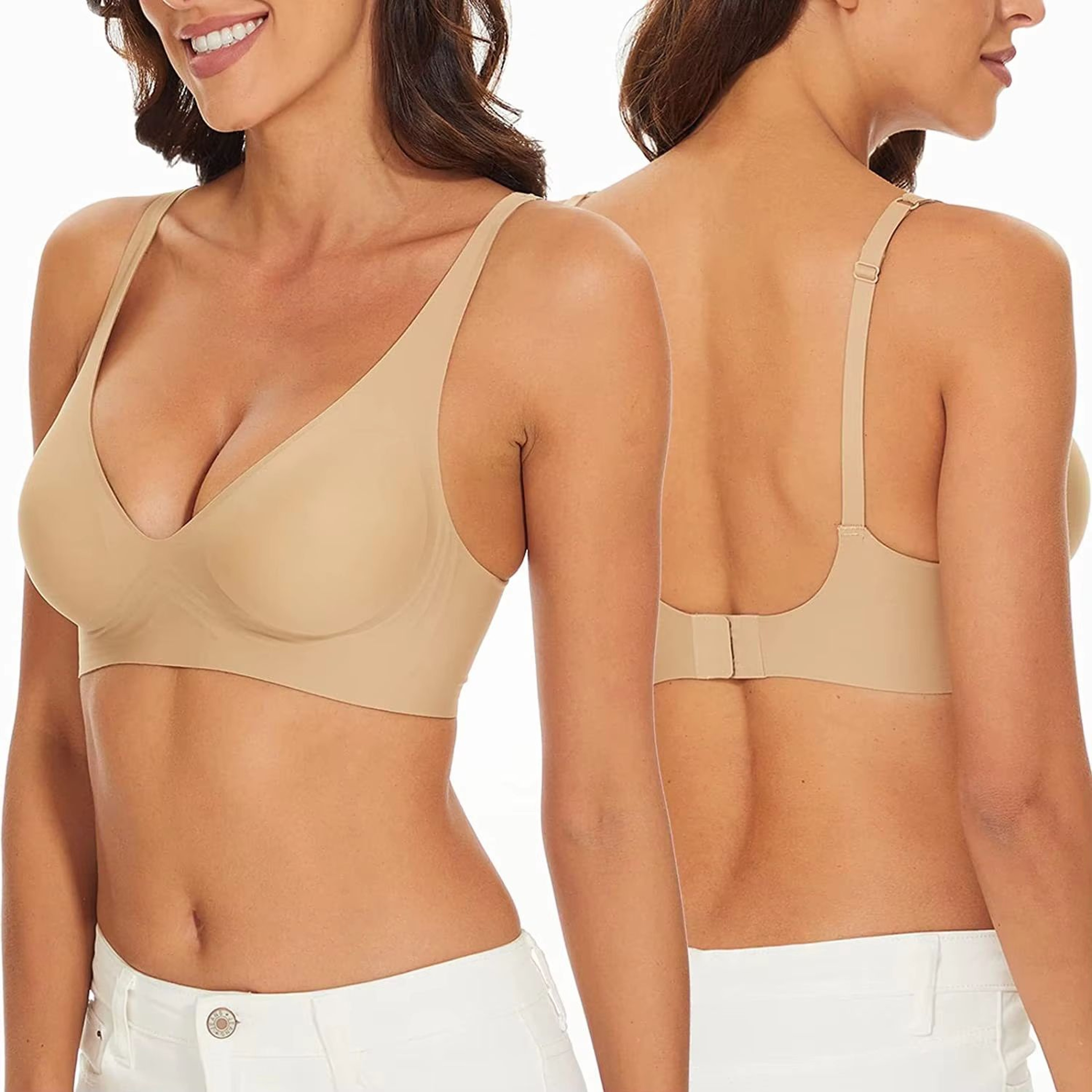 Womens Seamless Wireless PushUp Bra Padded Adjustable Bralette Underwear 2
