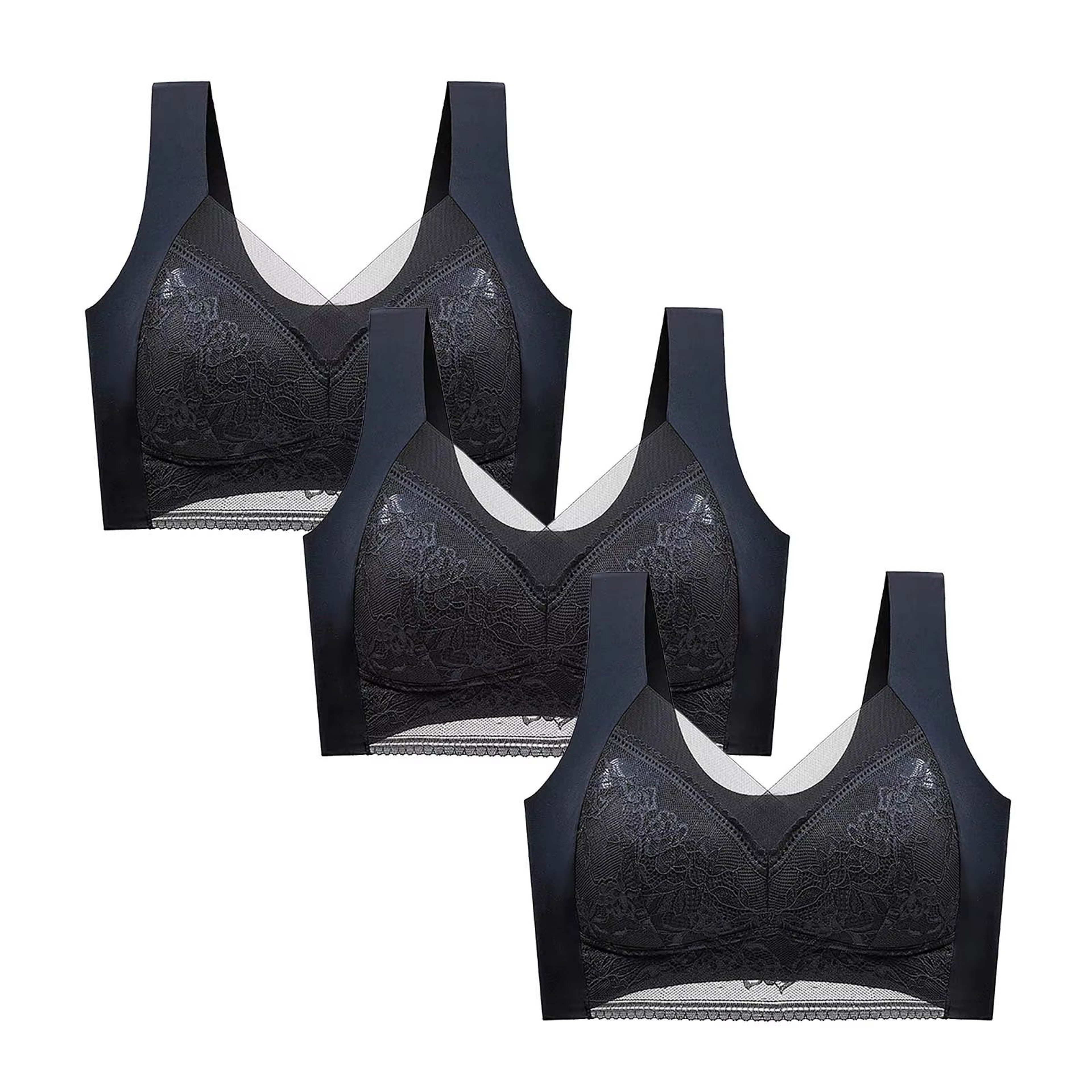 FallSweet Wireless Lace Push Up Bralette Set 3PCS Comfort Fit For Women 18