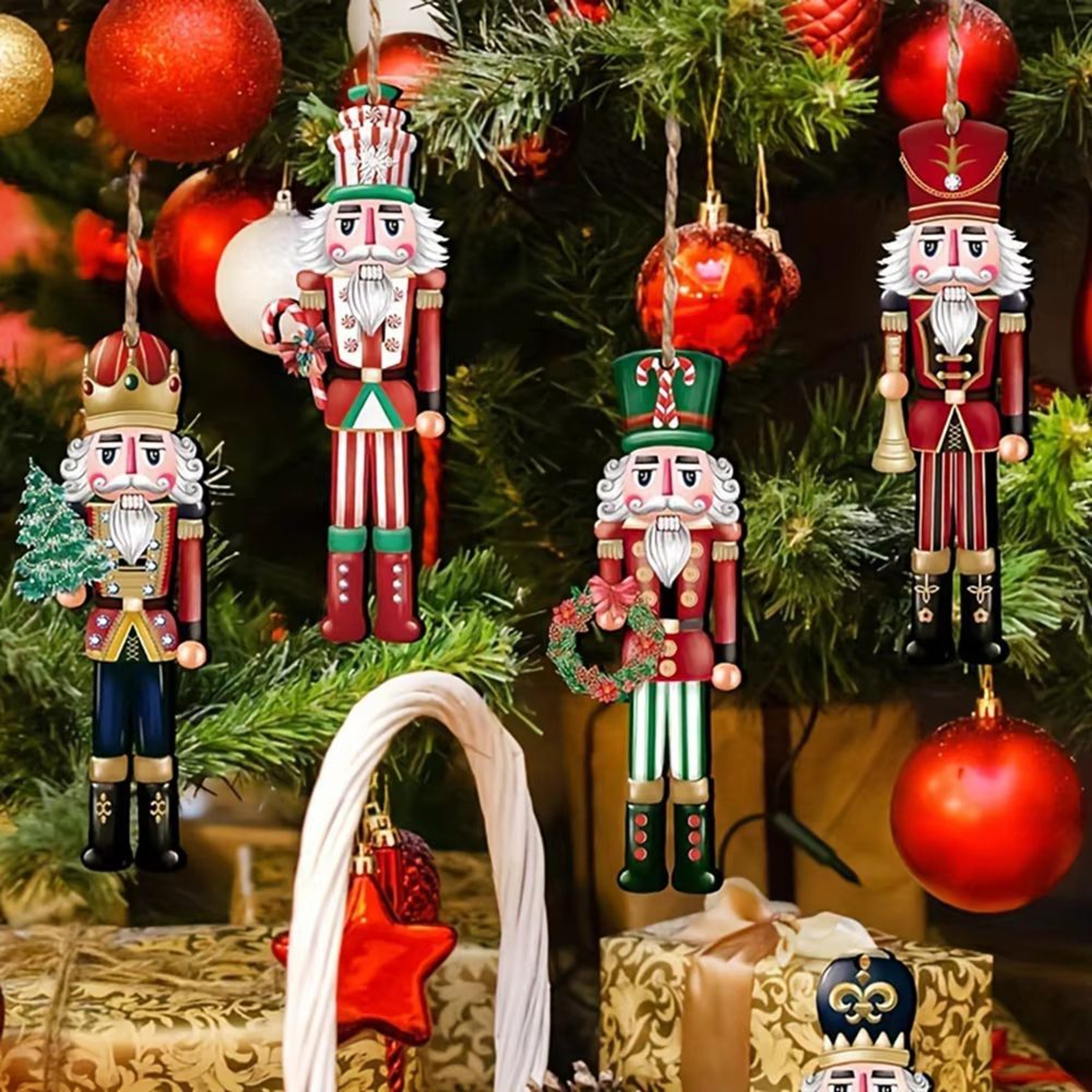 12PCS Wooden Nutcracker Decorative Set For Christmas  Home Decor 3