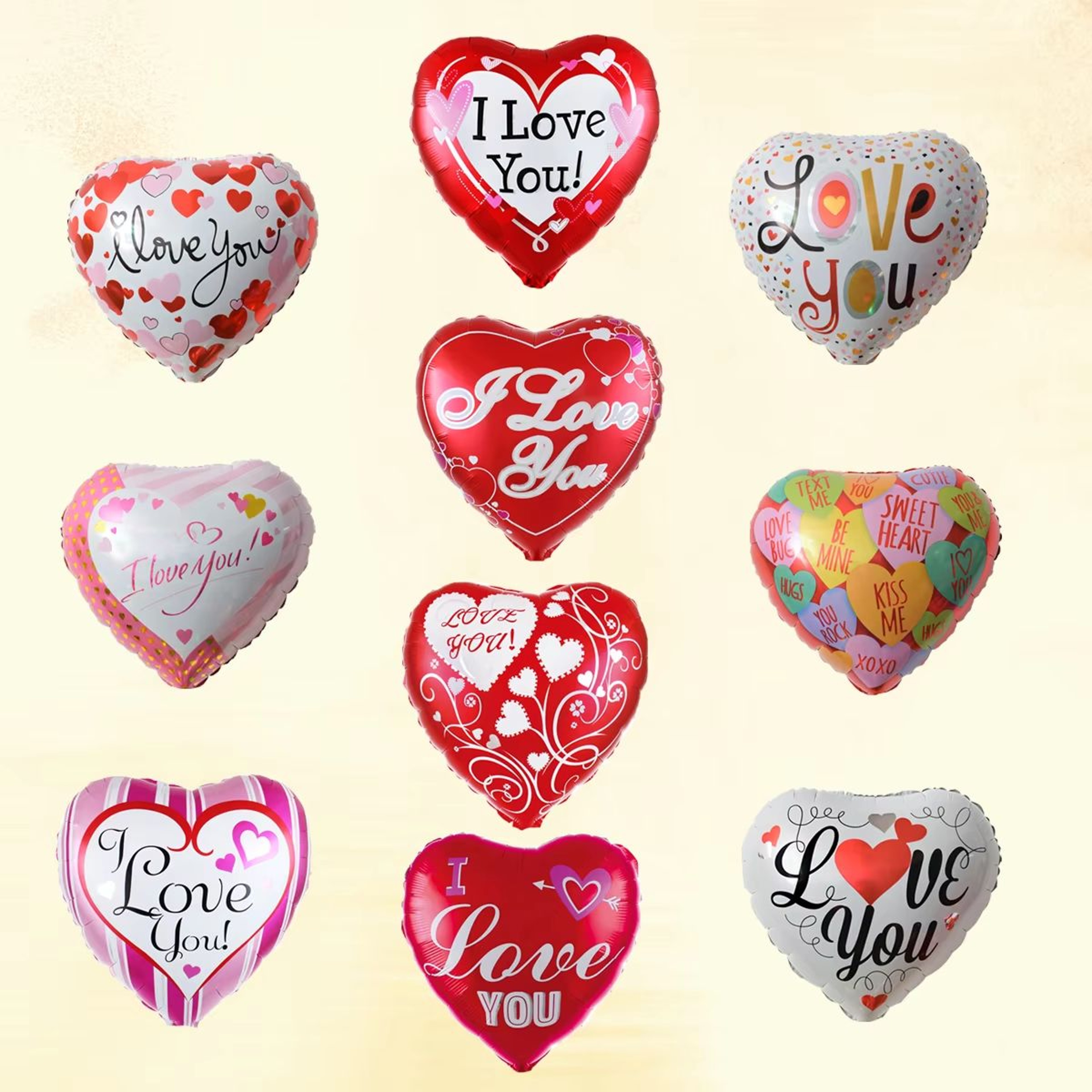 18Inch I LOVE YOU Heart Balloon Set 10Pack For Wedding  Valentines Day 1