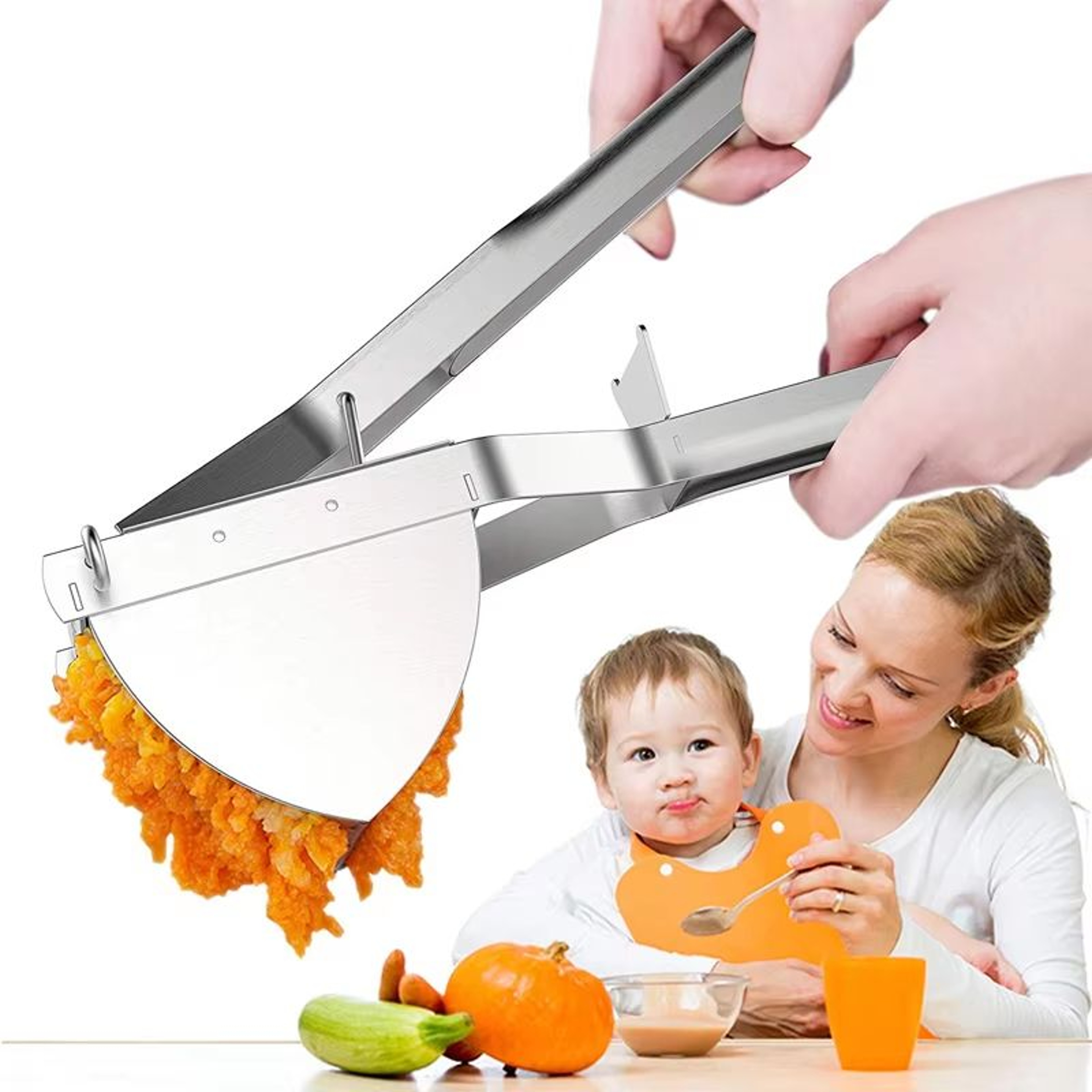 Heavy Duty Stainless Steel Potato Ricer  Vegetable Masher For Baby Food 1