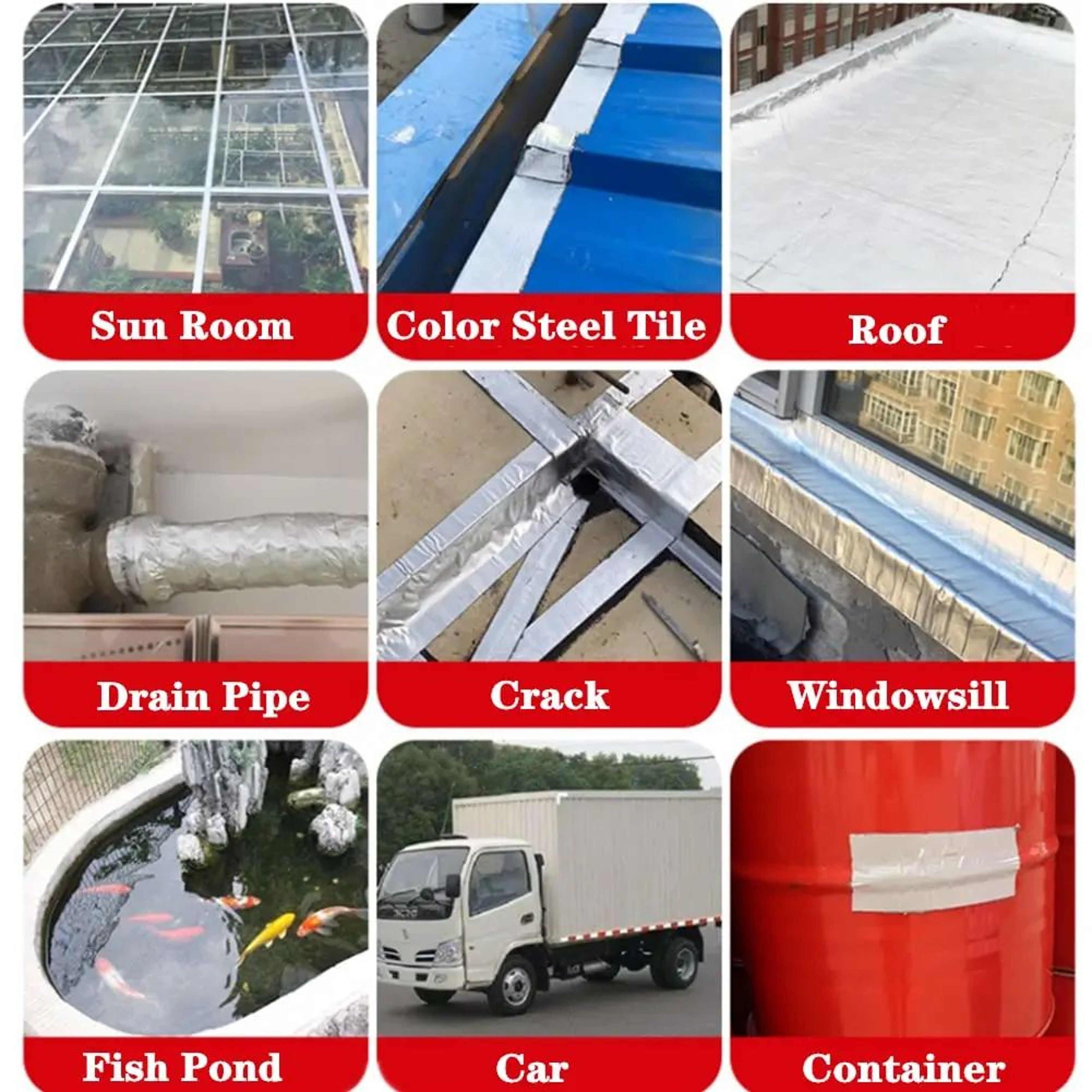 Waterproof HighTemperature Aluminum Foil Butyl Repair Tape For Wall Roof Pool And Duct Sealing 4