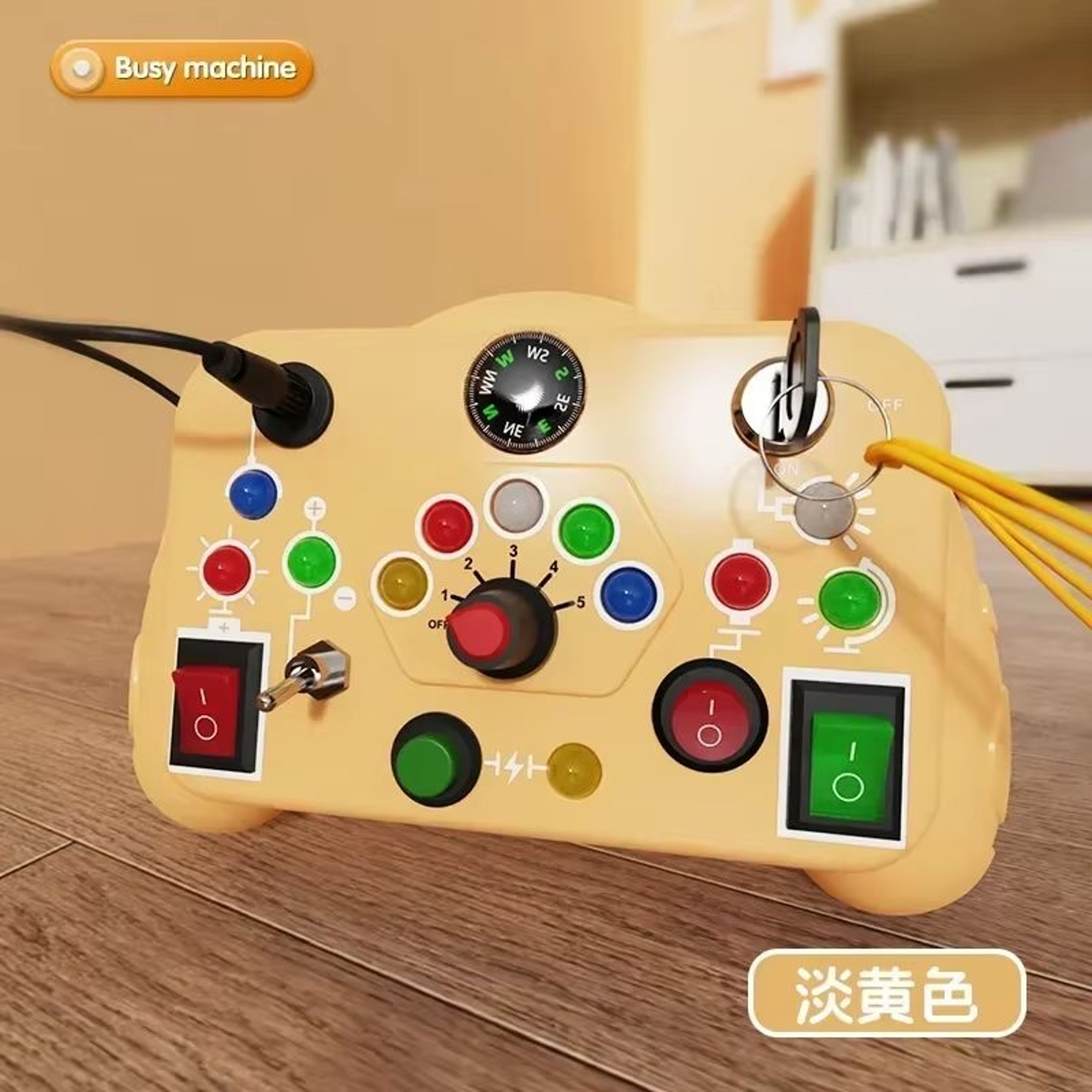 Montessori Busy Board Sensory Activity Toy With LED Lights For Toddlers 6
