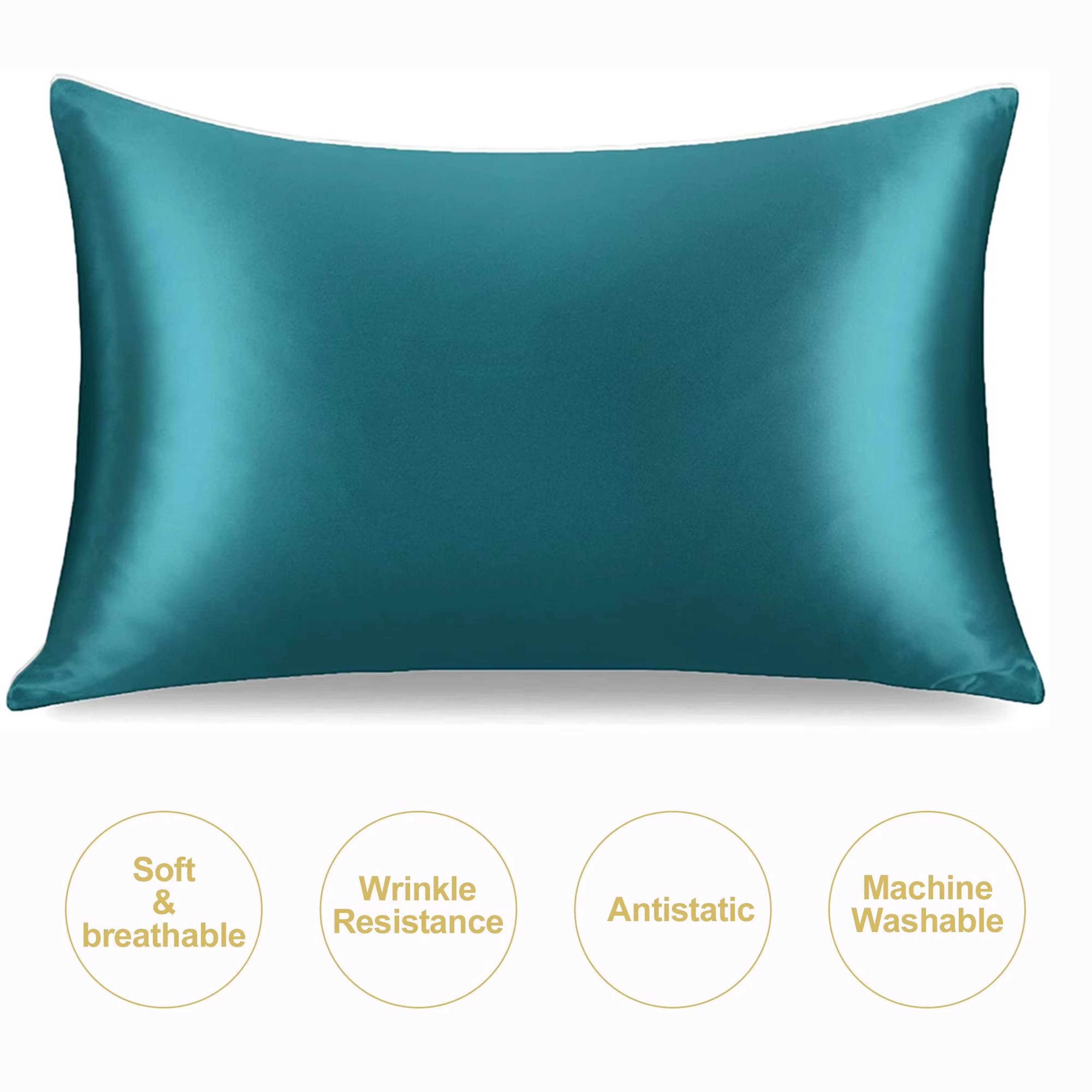 JuwenSilk Mulberry Silk Pillowcase  Standard  Queen Natural Silky Satin Pillow Cover 15