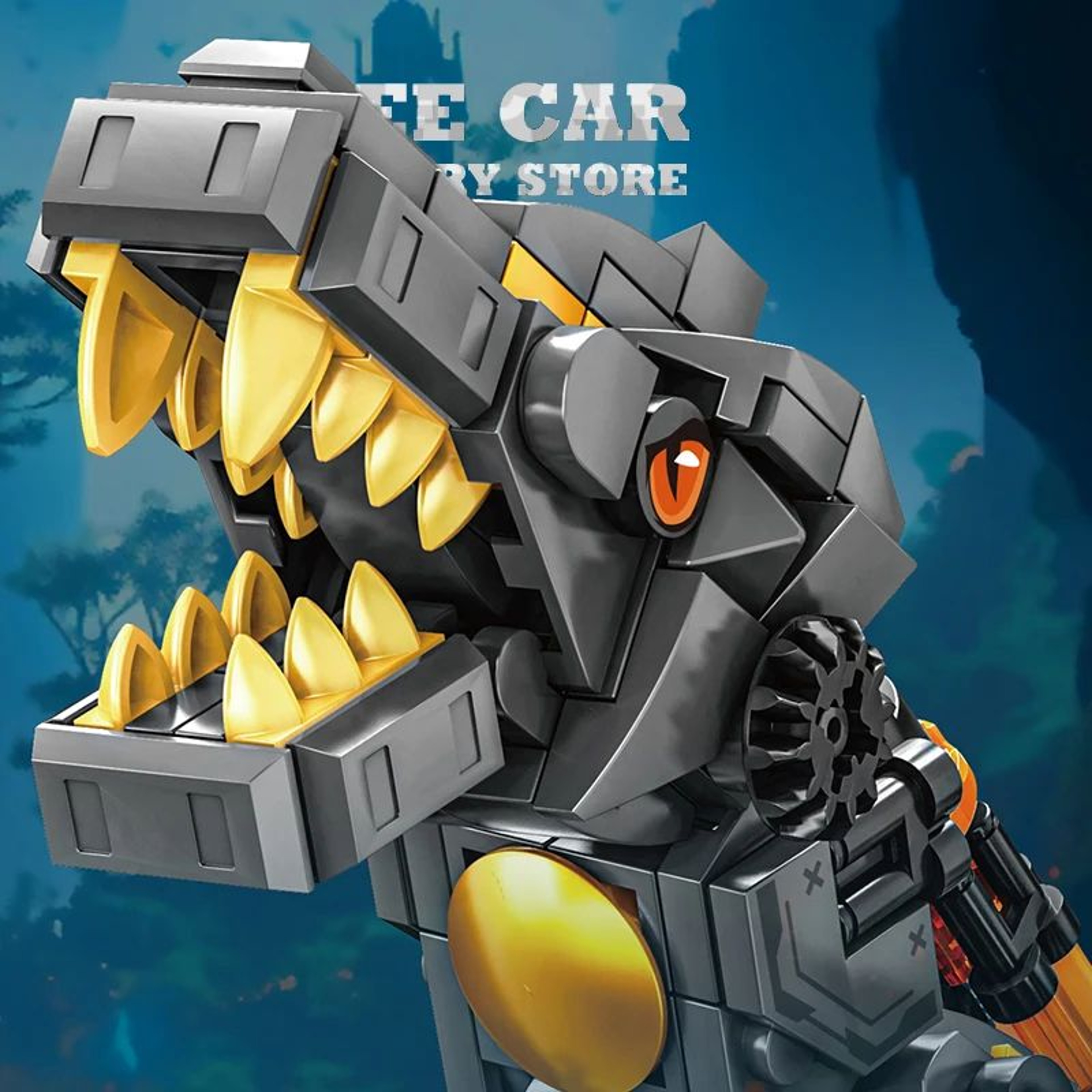 Creative TRex And Mech Dinosaur MOC Bricks Building Kit  3D Dinosaur Robot Block Model For Kids And 4