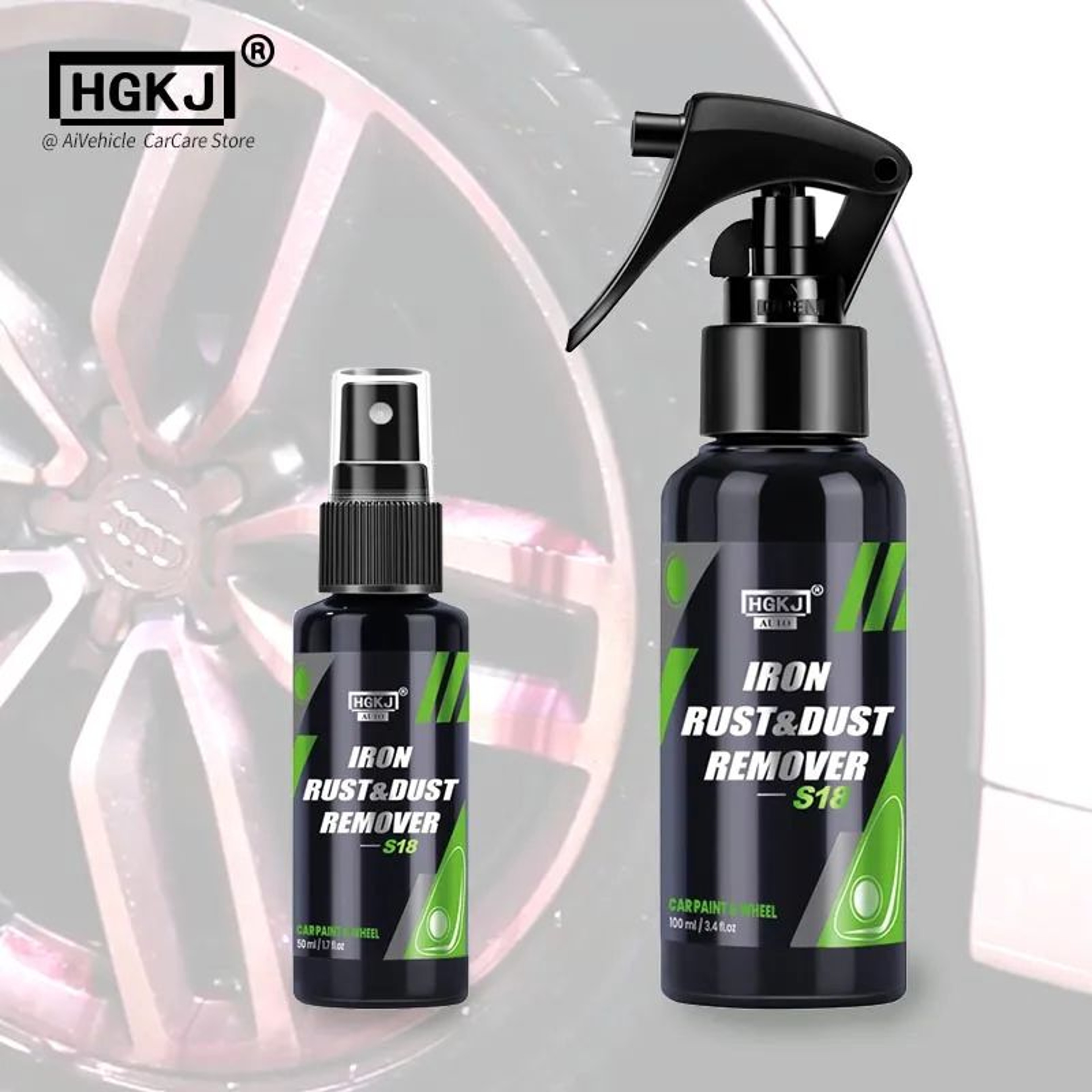 HGKJ Iron And Rust Remover Spray For Car Wheels And Paint 2