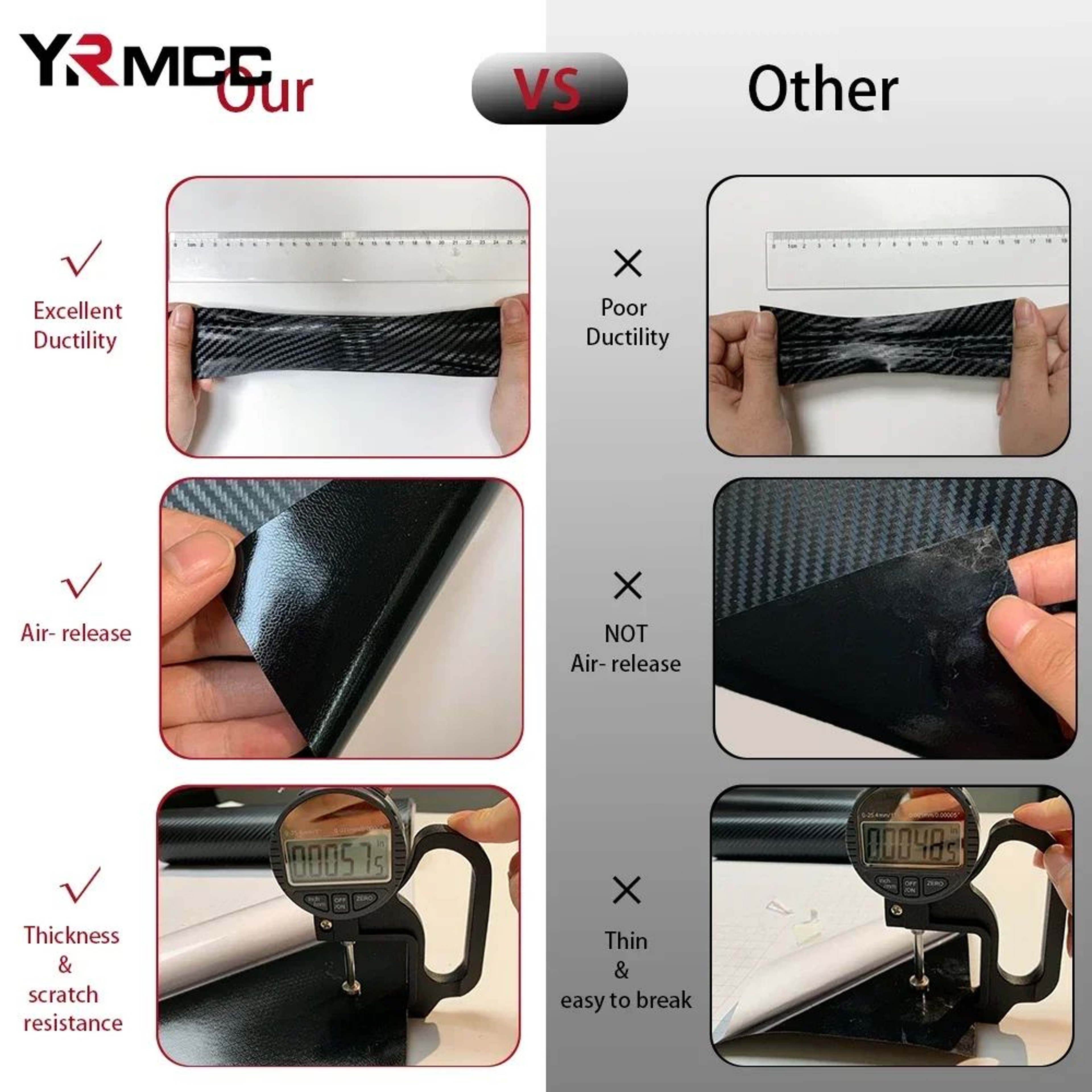 Carbon Fiber Vinyl Wrap Film 150x50cm Waterproof 3D 4D 5D 6D Car Sticker 1