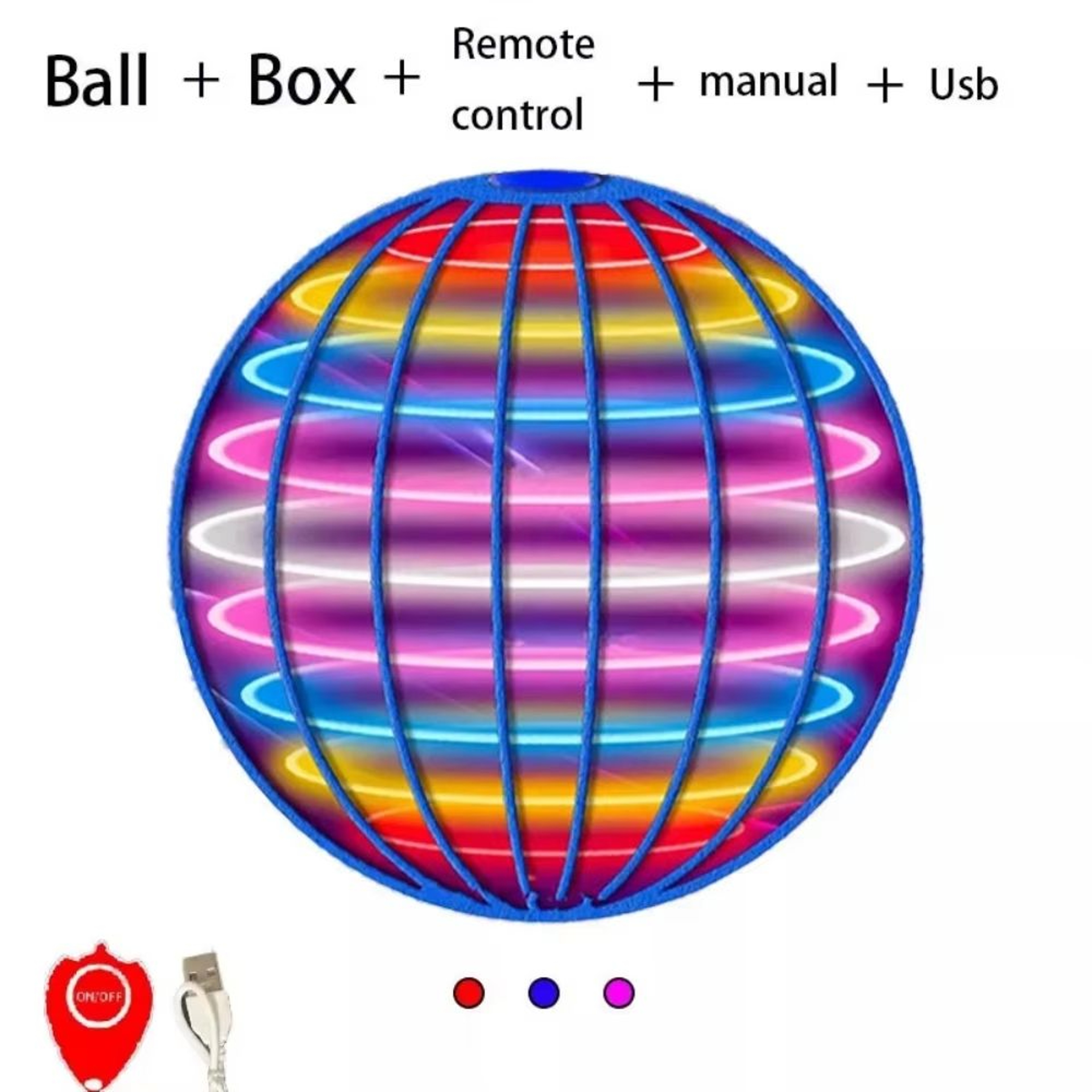 Flying Hover Orb Toy With LED Lights Boomerang Spinner Ball 7