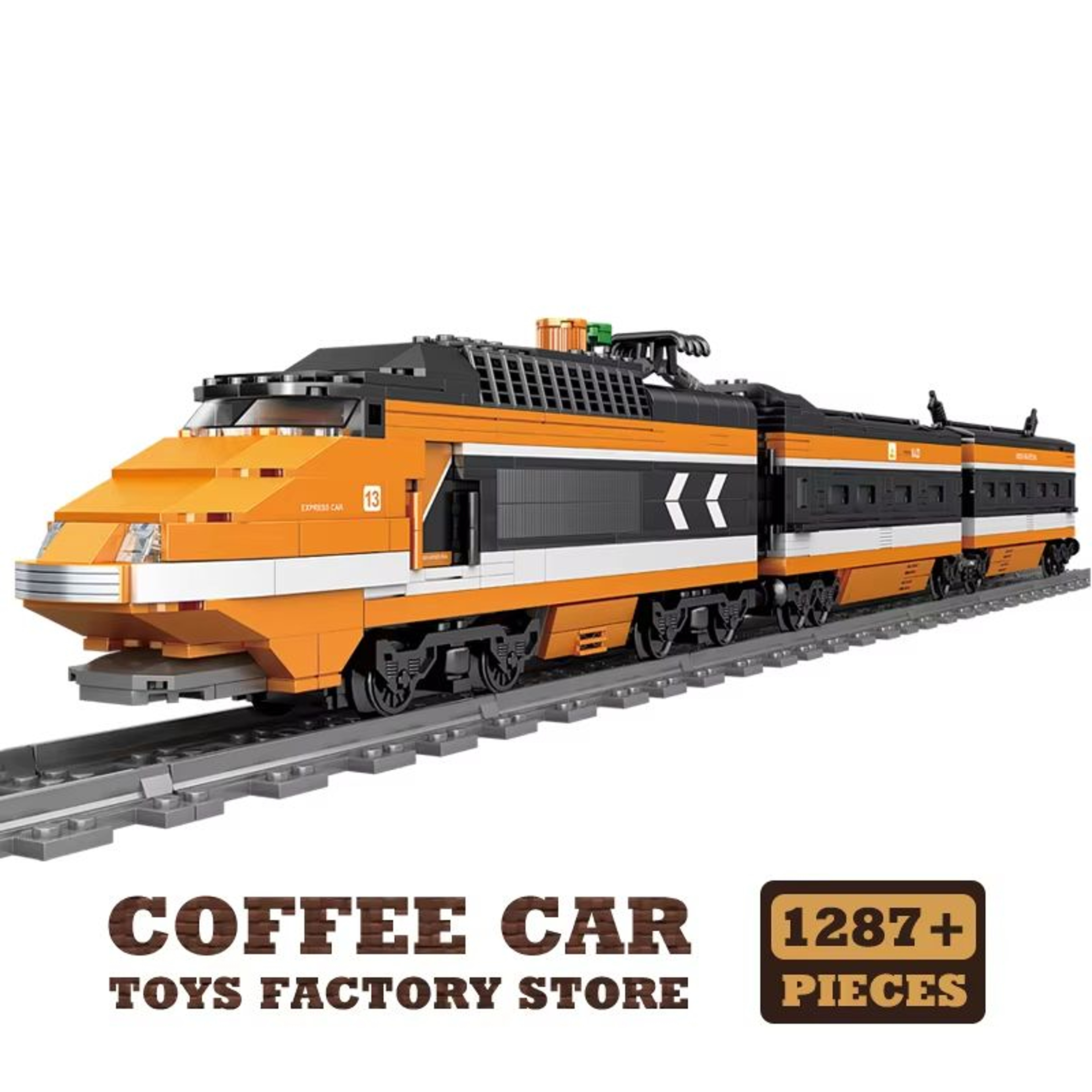 Technical City Power MOC Train Bricks Set With Railway Track And Locomotive 9