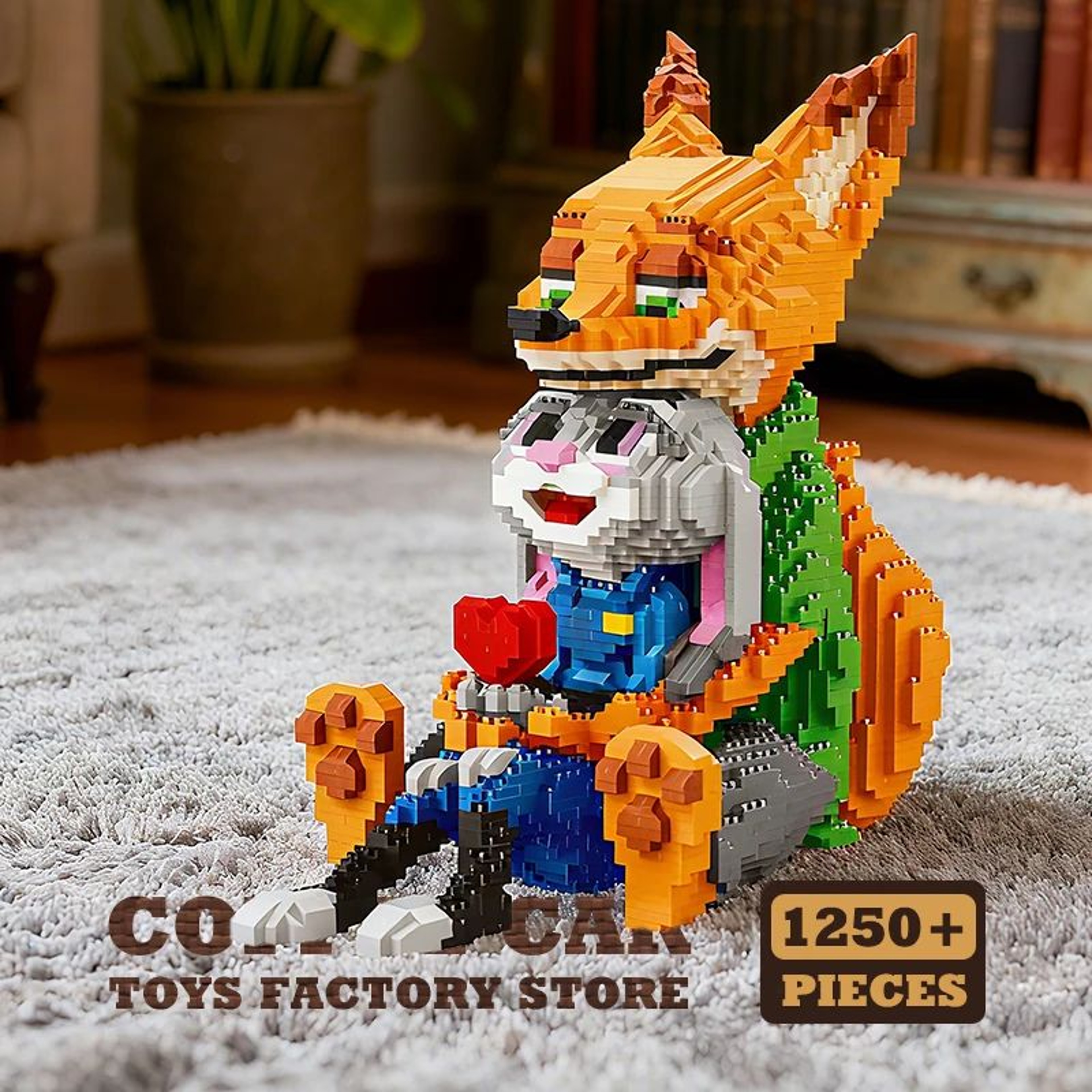 Judy  Nick Diamond Building Blocks MOC Set Cartoon Fox And Rabbit Figures 0
