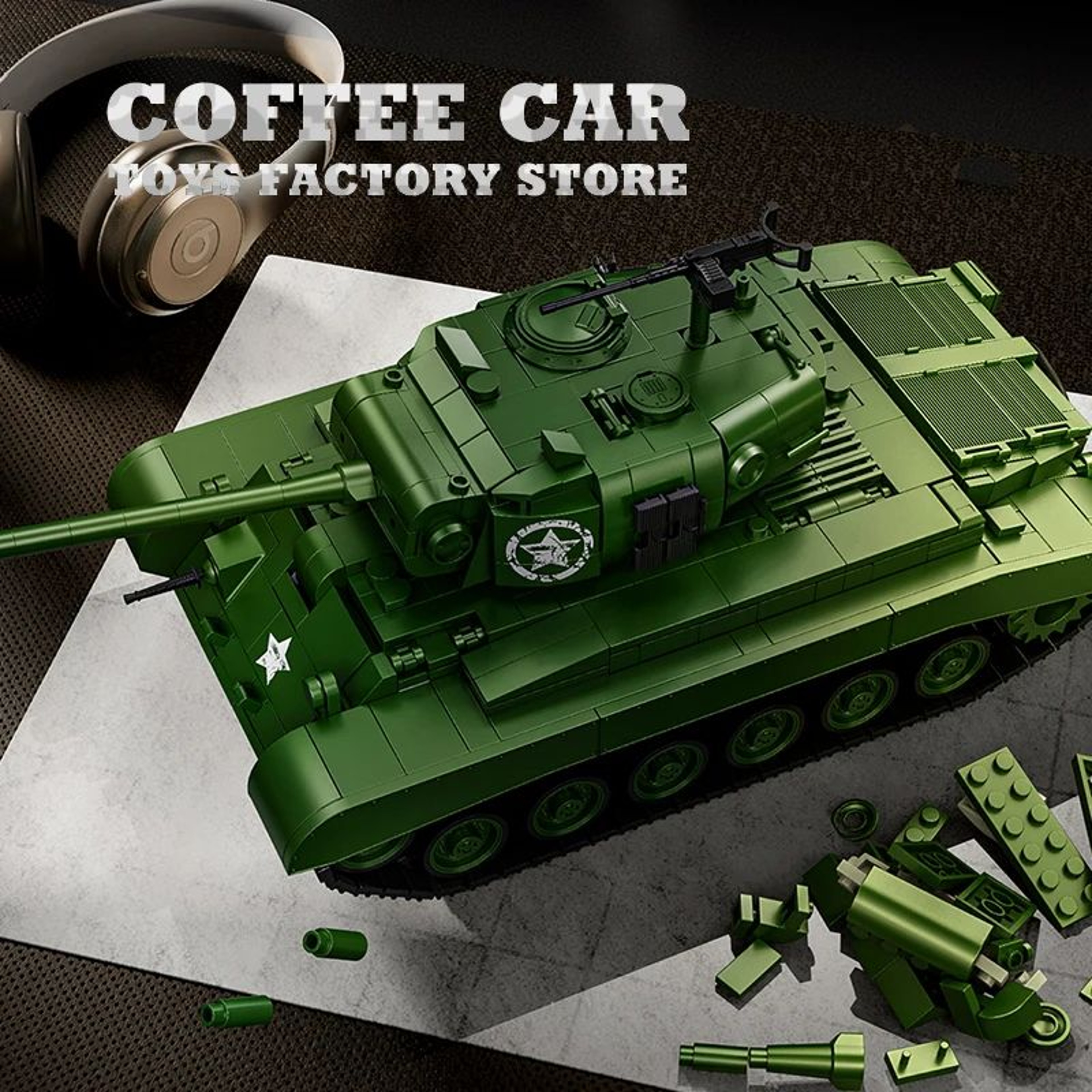 WWII US Army M4 Tank Building Blocks Set Military Model Puzzle Toy 5