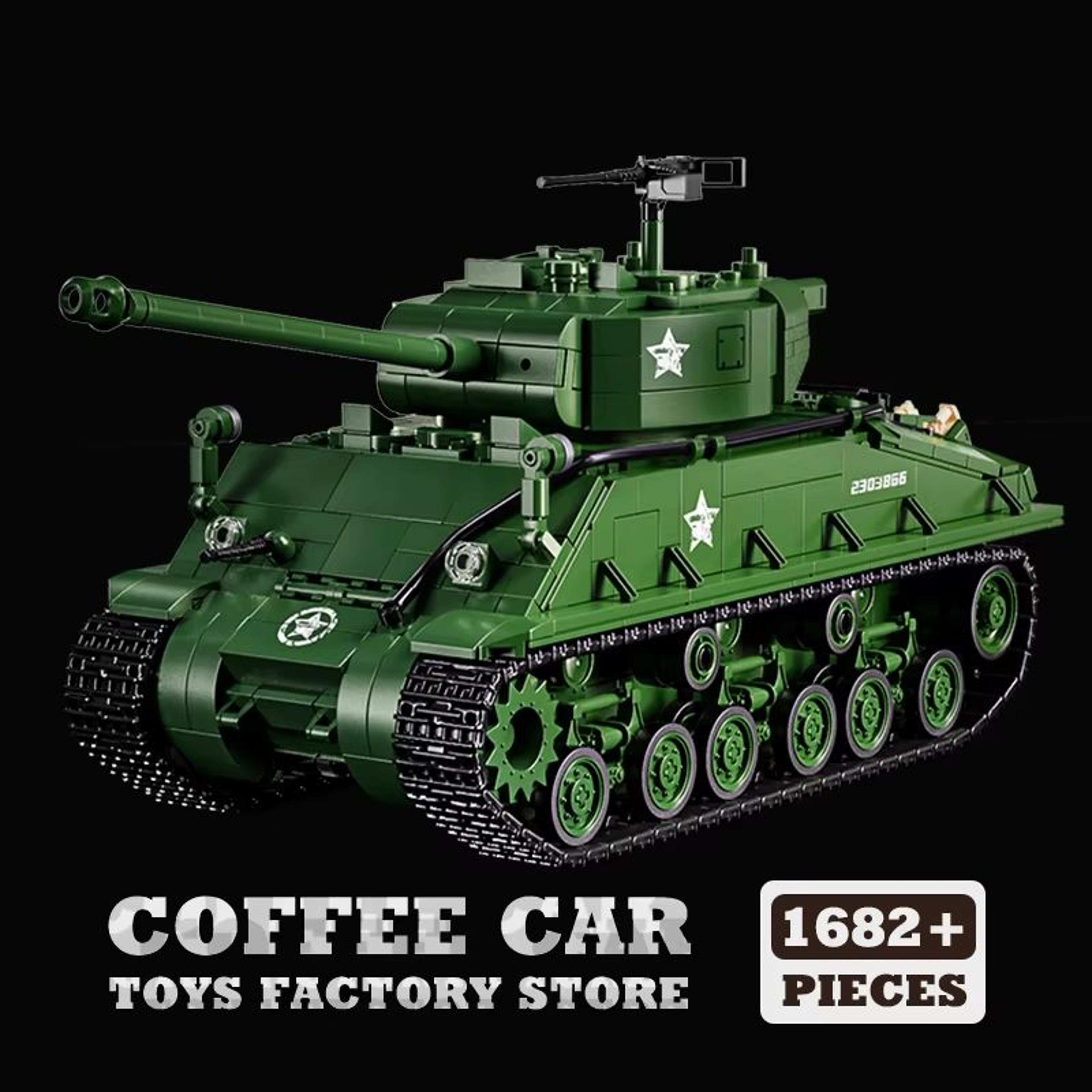 WWII US Army M4 Tank Building Blocks Set Military Model Puzzle Toy 6