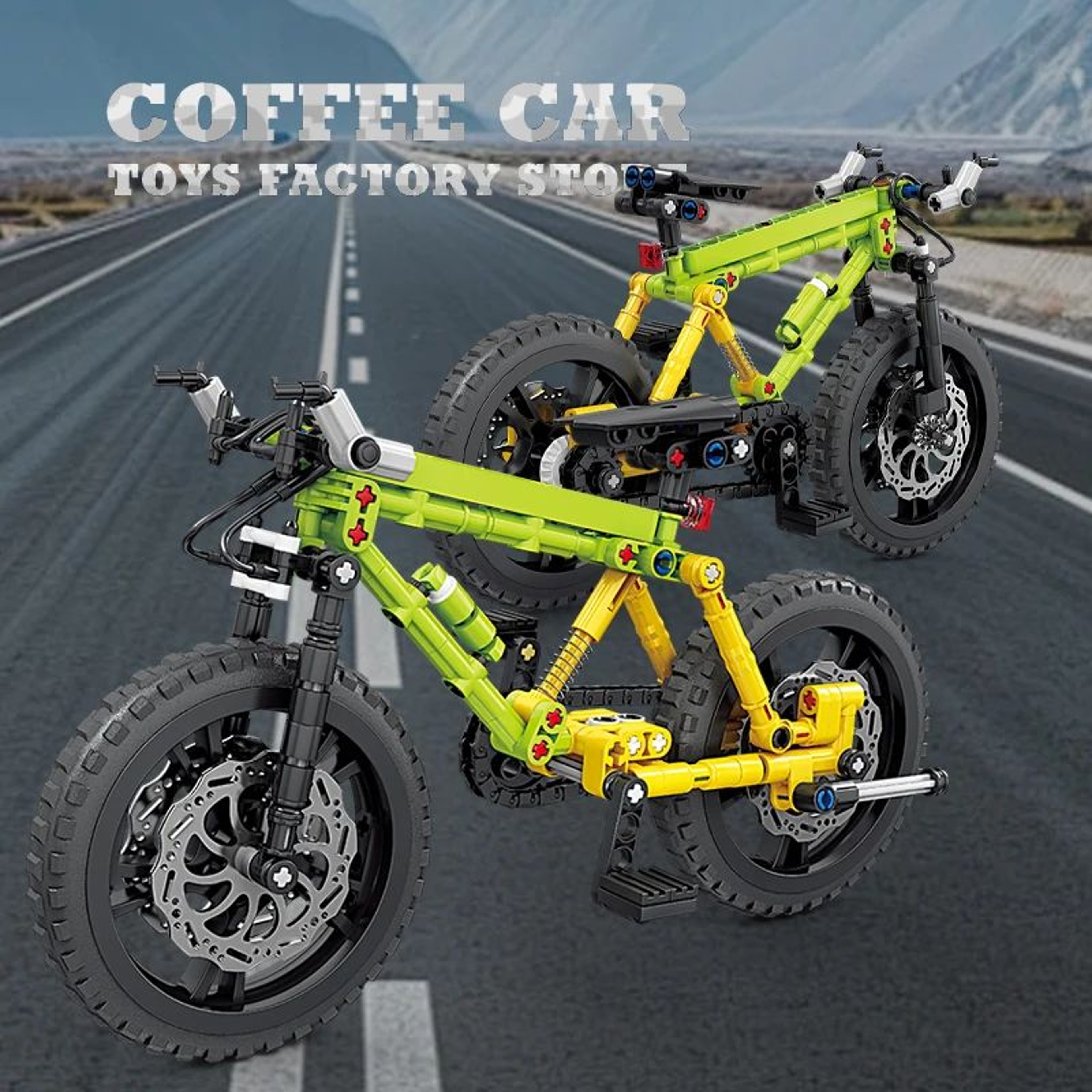 Mechanical Motion Mountain Bike Building Blocks Set STEM Model 5