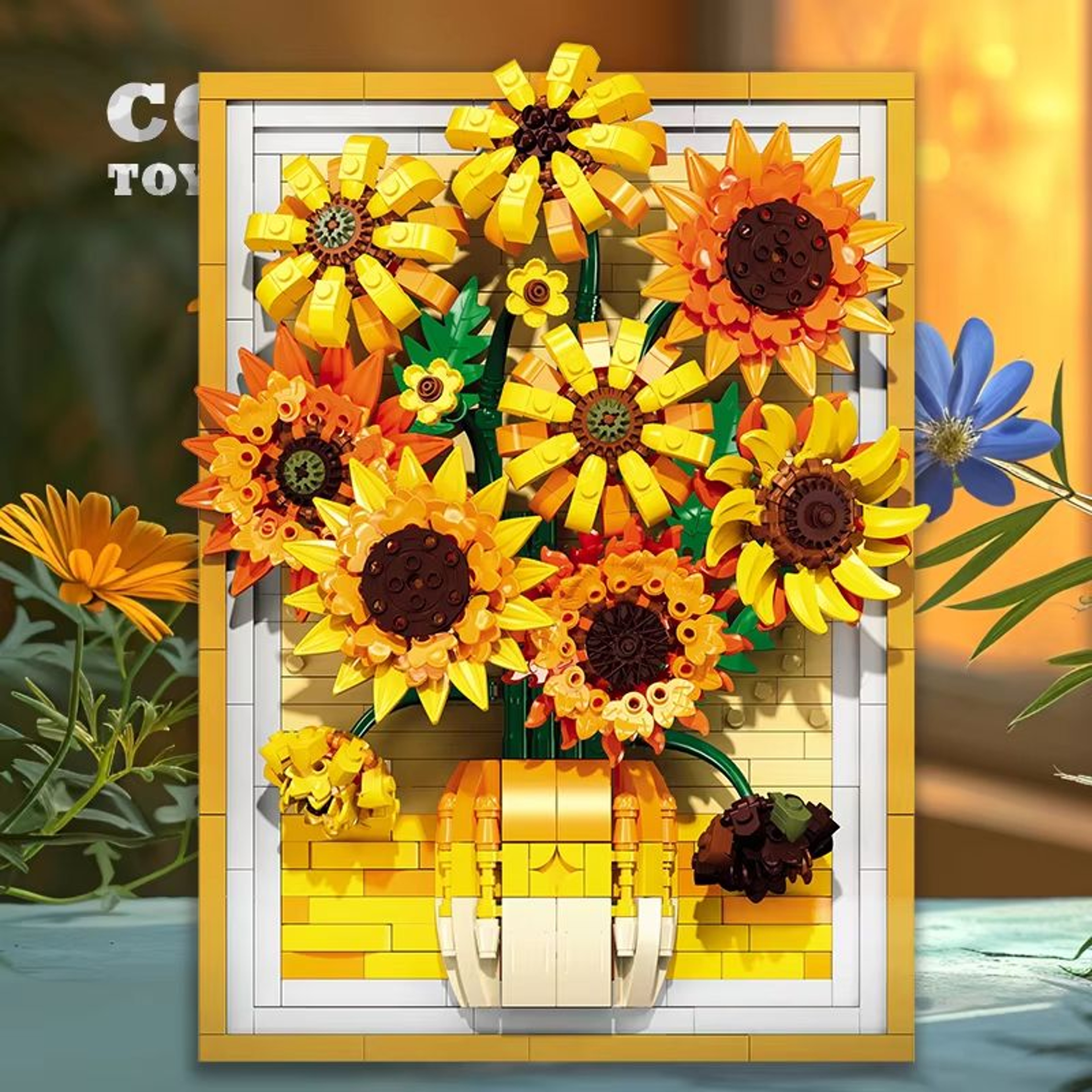 Creative Sunflower Brick Art Frame Kit 3D DIY Bouquet Building Blocks 2
