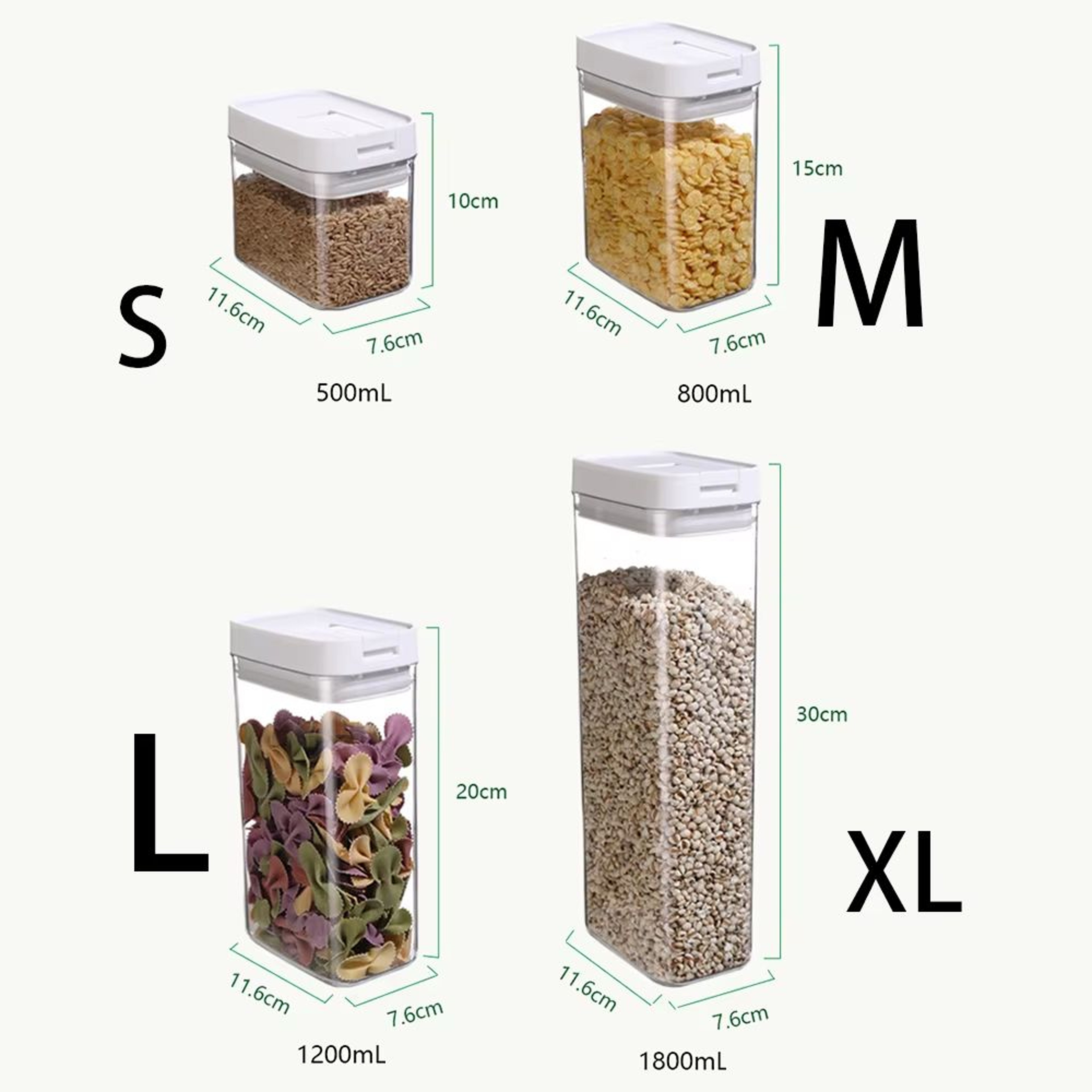 Clear Airtight Plastic Storage Jar For Kitchen Snacks Cereals  Beans 3