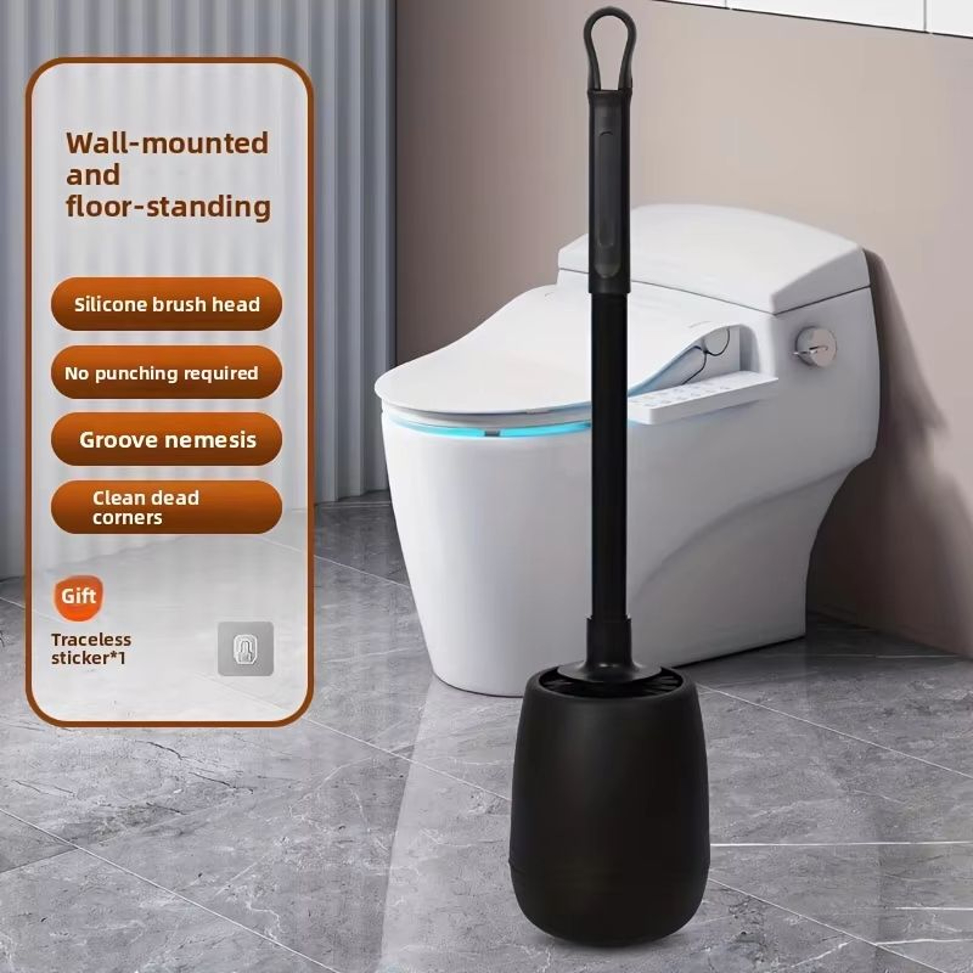 MultiFunctional Ventilated Toilet Brush Set  WallMounted  FloorStanding Bathroom Cleaner 0