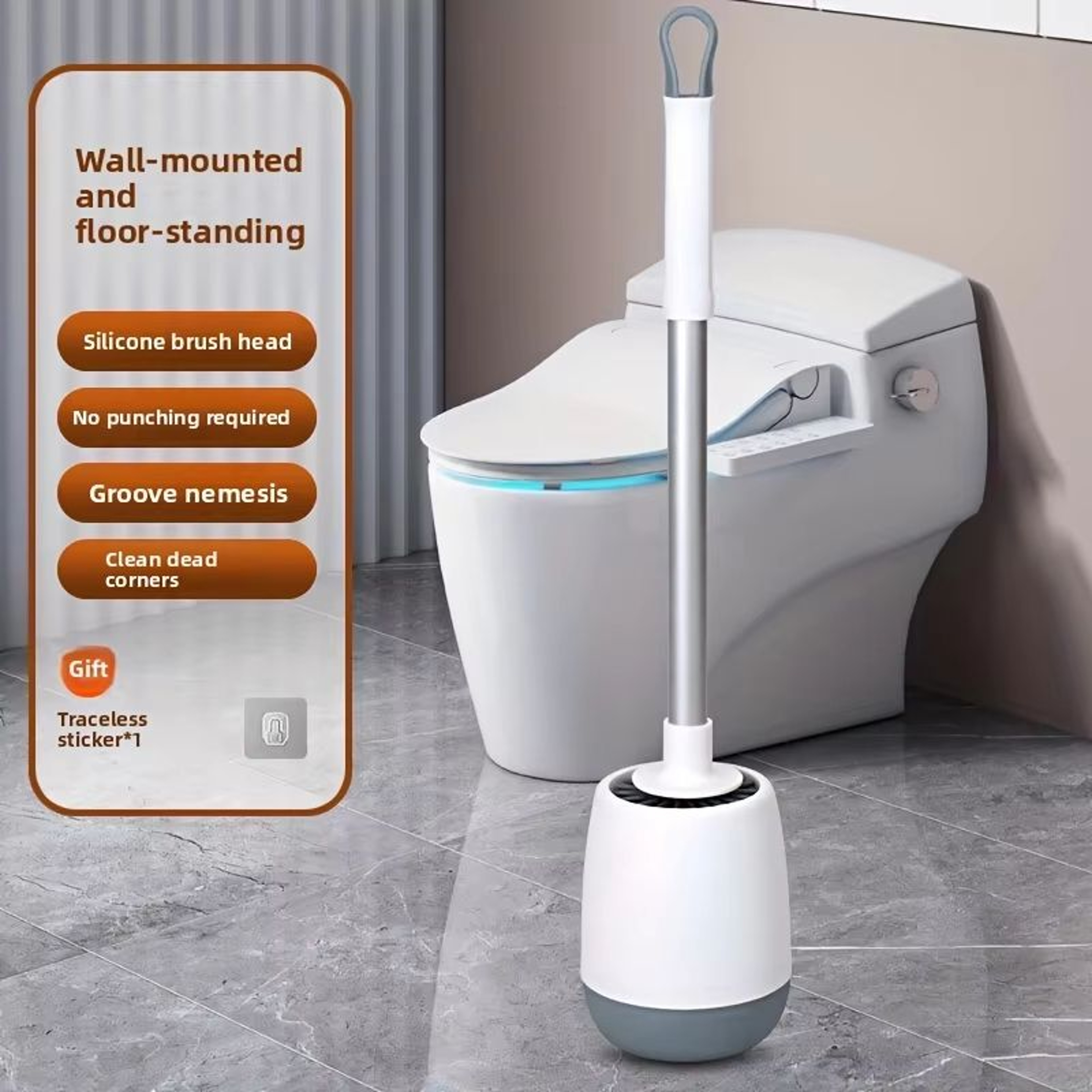 MultiFunctional Ventilated Toilet Brush Set  WallMounted  FloorStanding Bathroom Cleaner 1