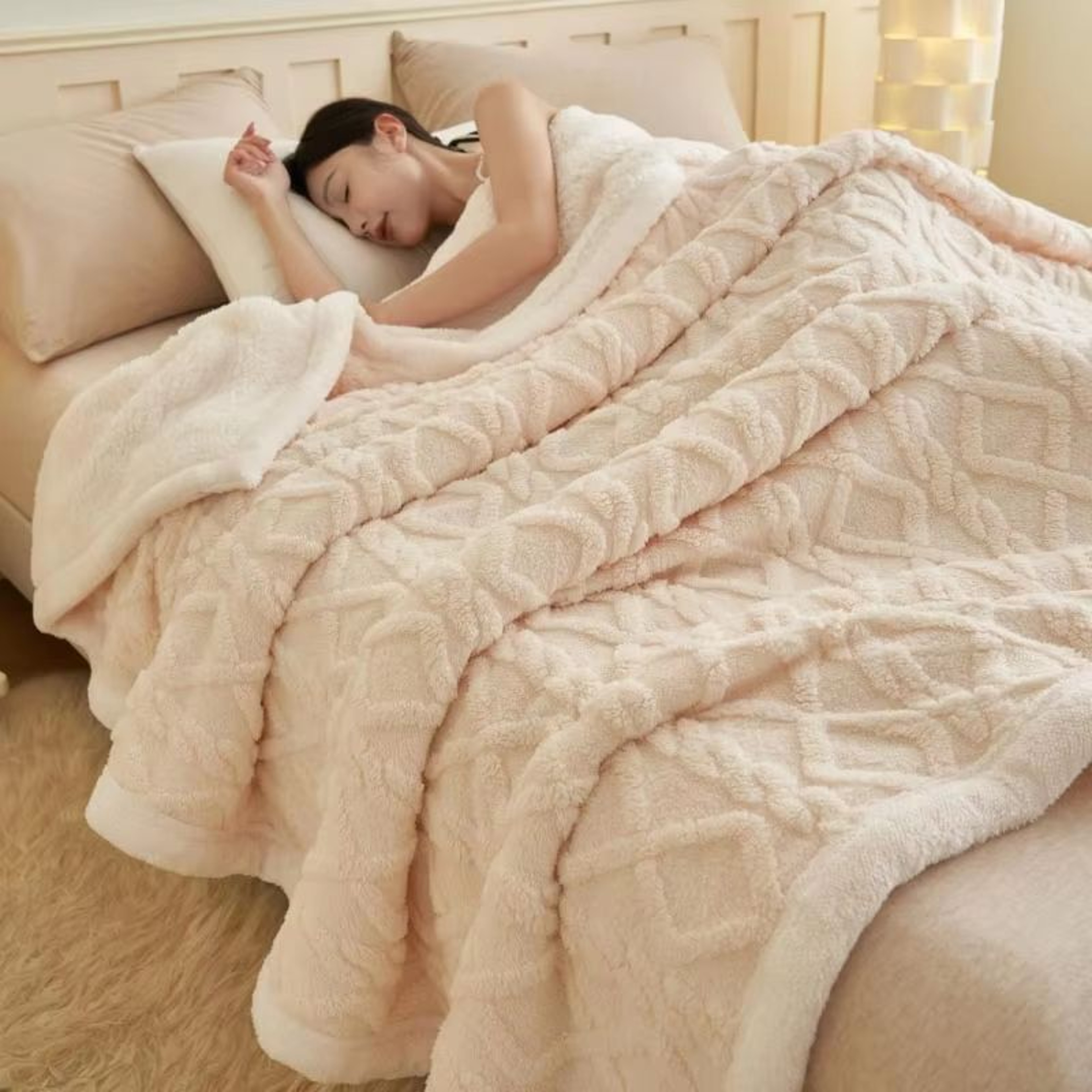 AllSeason Coral Fleece Throw Blanket  Thick Soft Lamb Wool Sofa  Nap Blanket 5