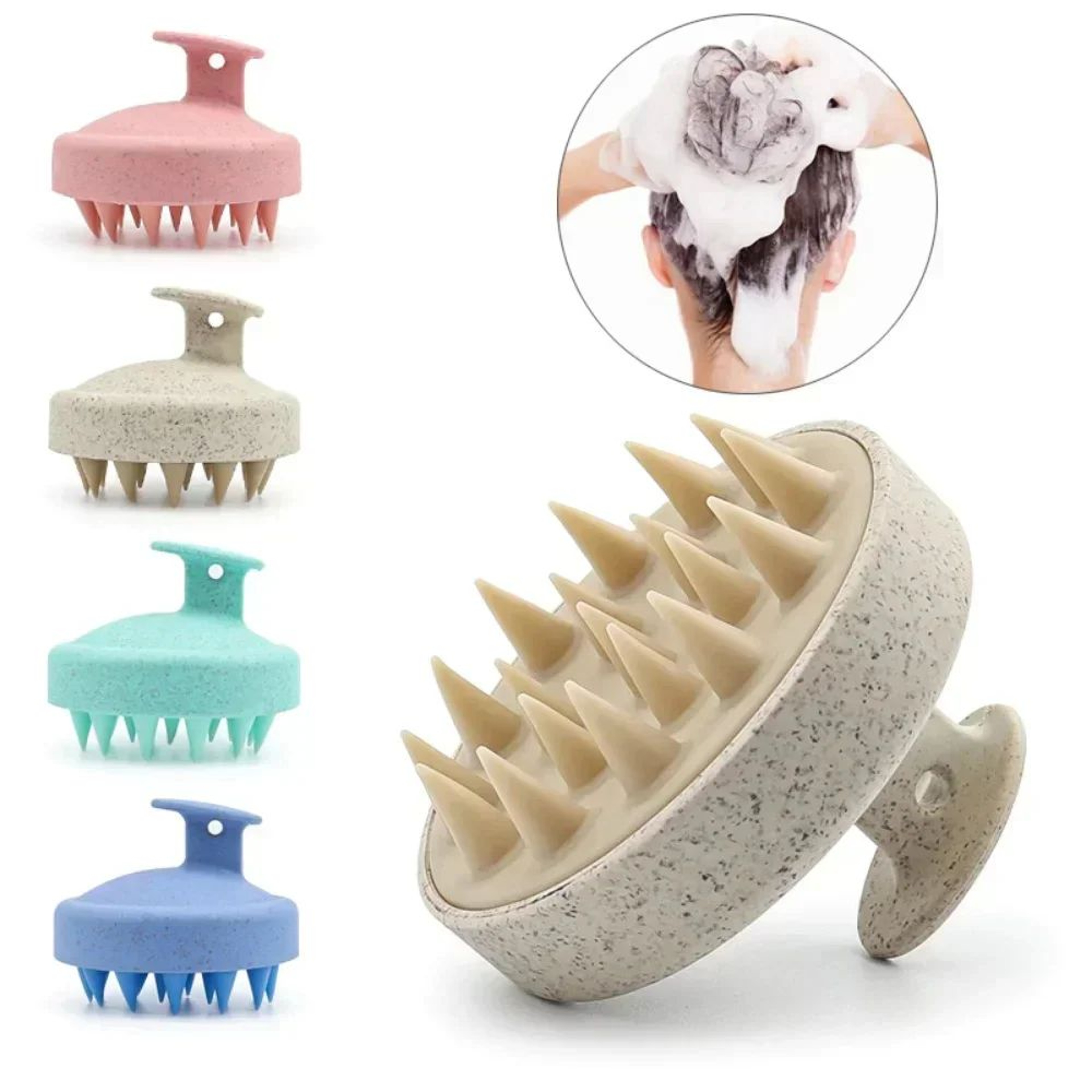 Silicone Scalp Massage Shampoo Brush With Body Wash Function 3