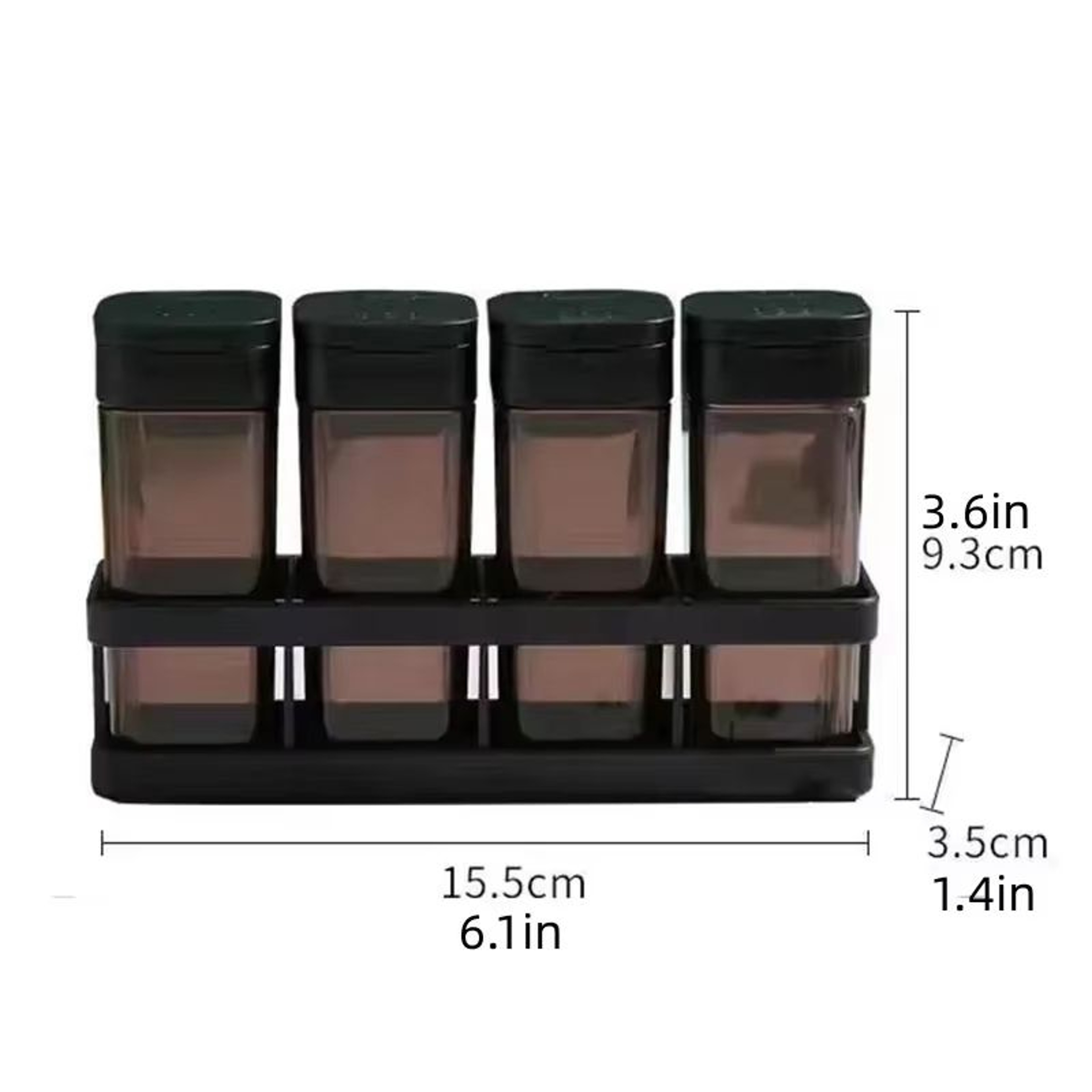 4in1 Stackable Spice Organizer Set With Airtight Bottles 6