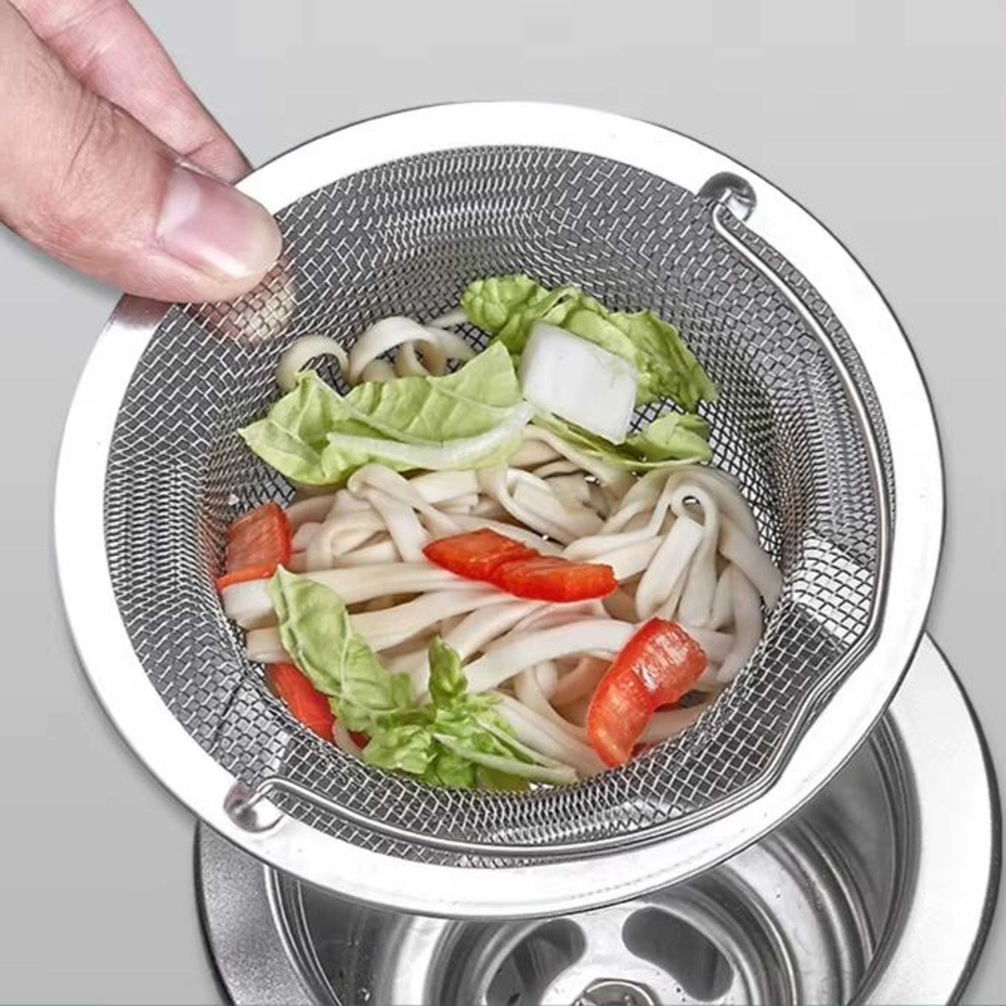 Stainless Steel Sink Strainer With Handle For Kitchen And Bathroom Drains 3