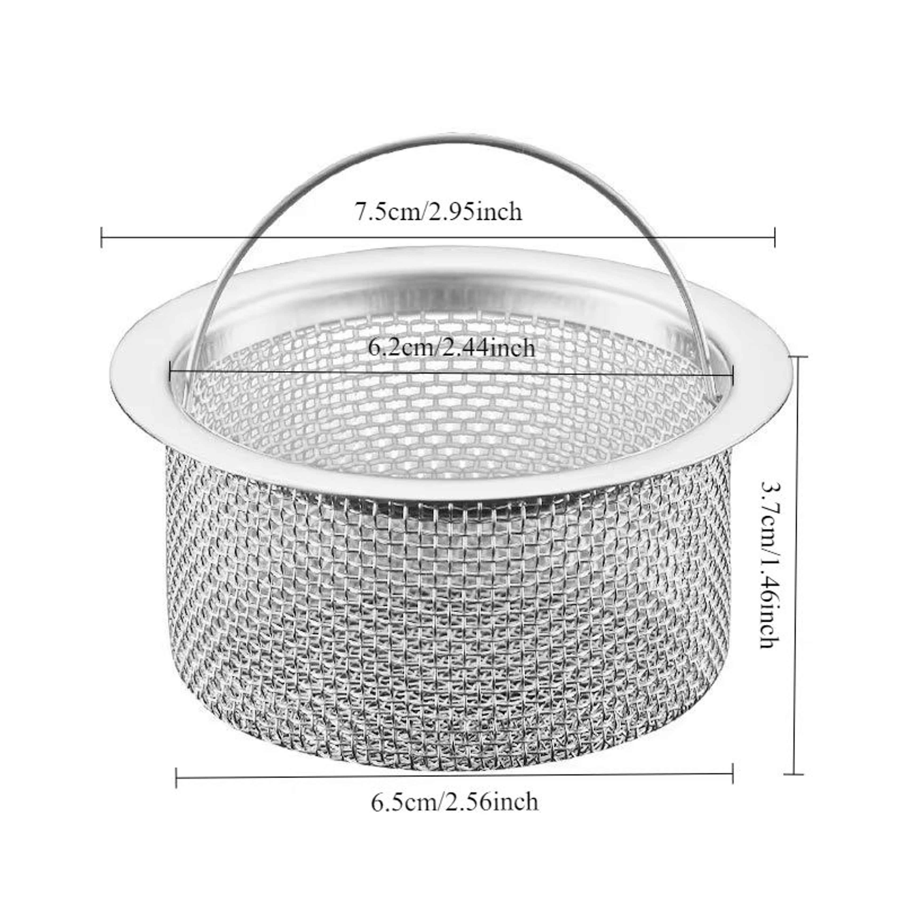Stainless Steel Sink Strainer With Handle For Kitchen And Bathroom Drains 5