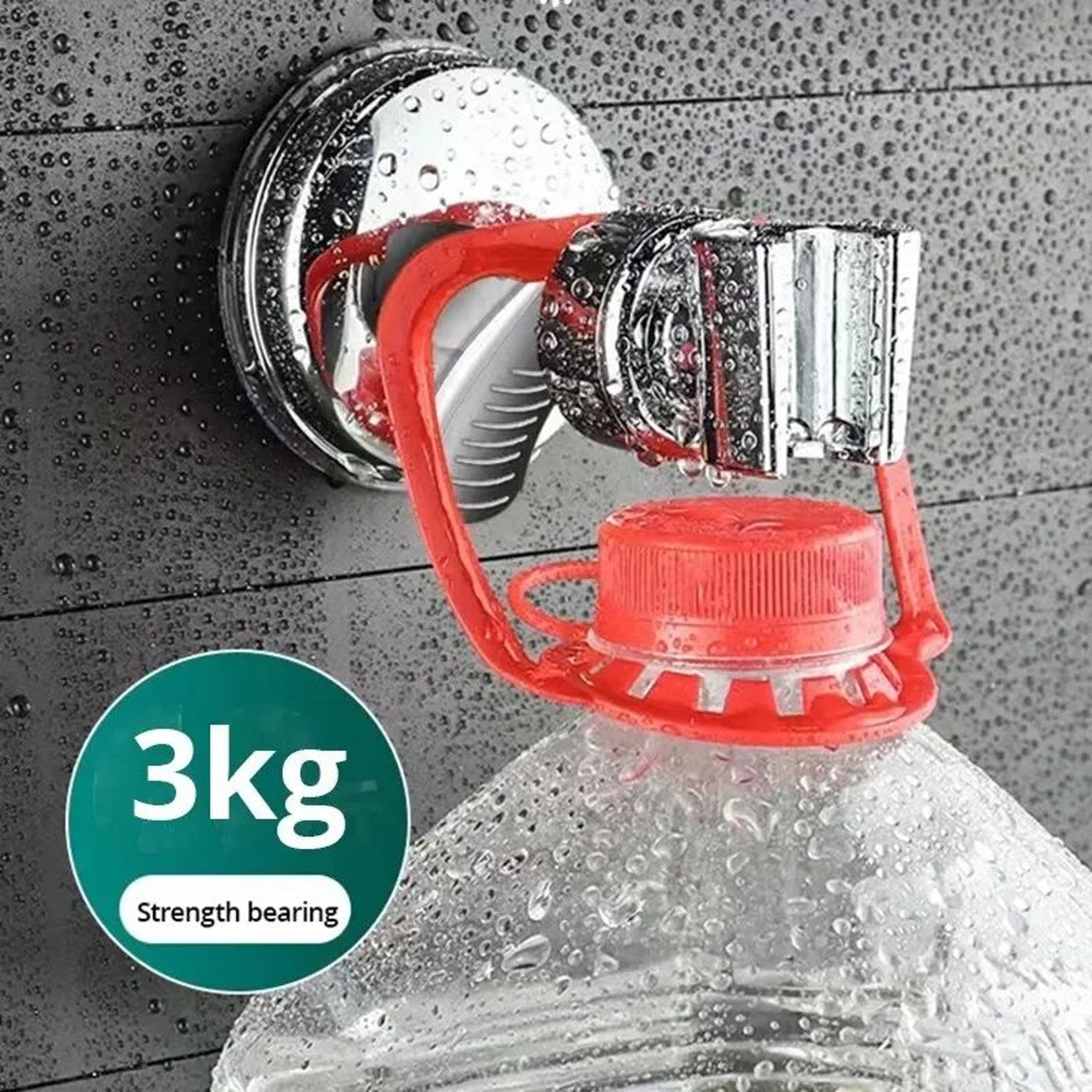 Adjustable Suction Cup Shower Head Holder And Bathroom Rack 2