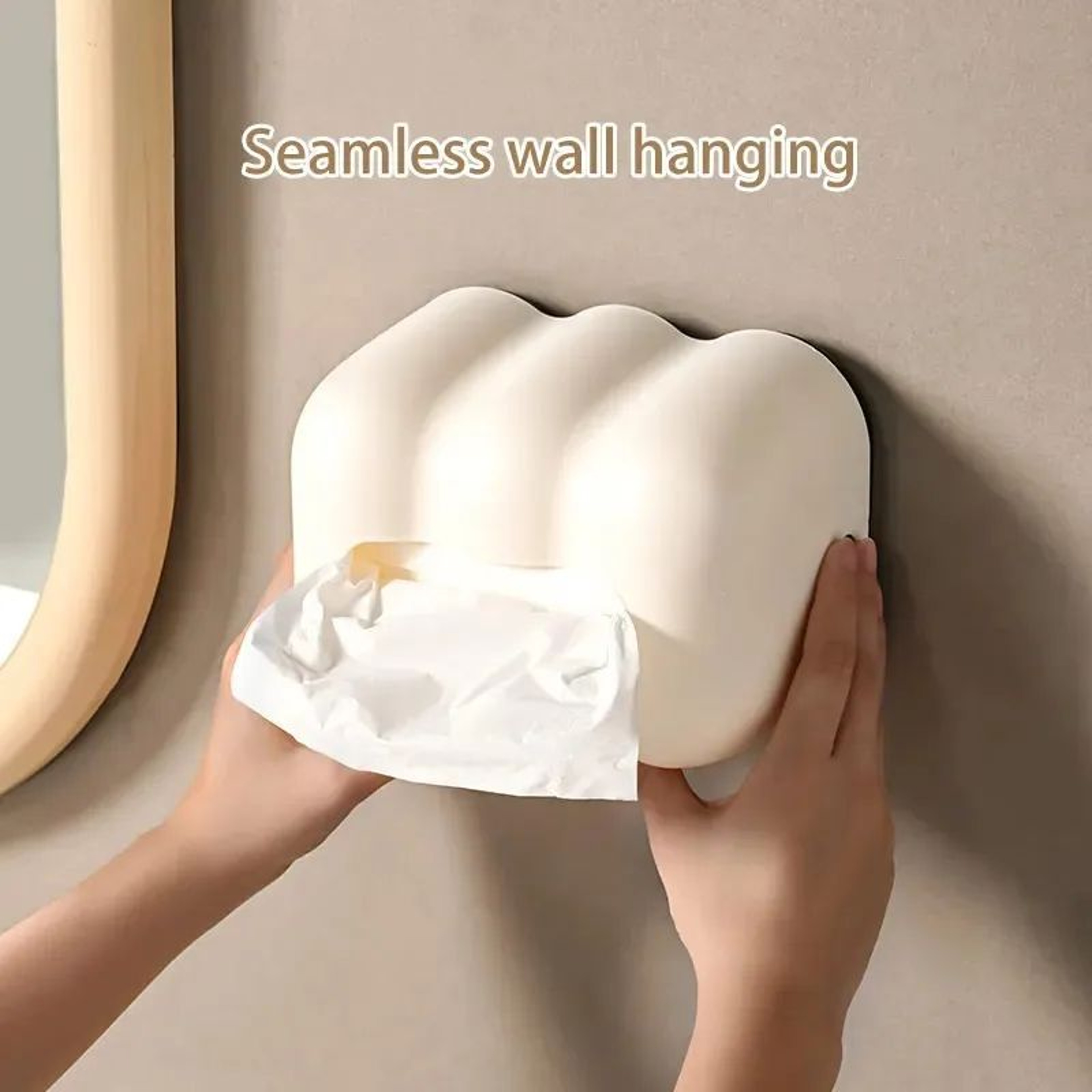 Luxury Wall Mounted Milk Cloud Tissue Box Holder For Home And Car 5