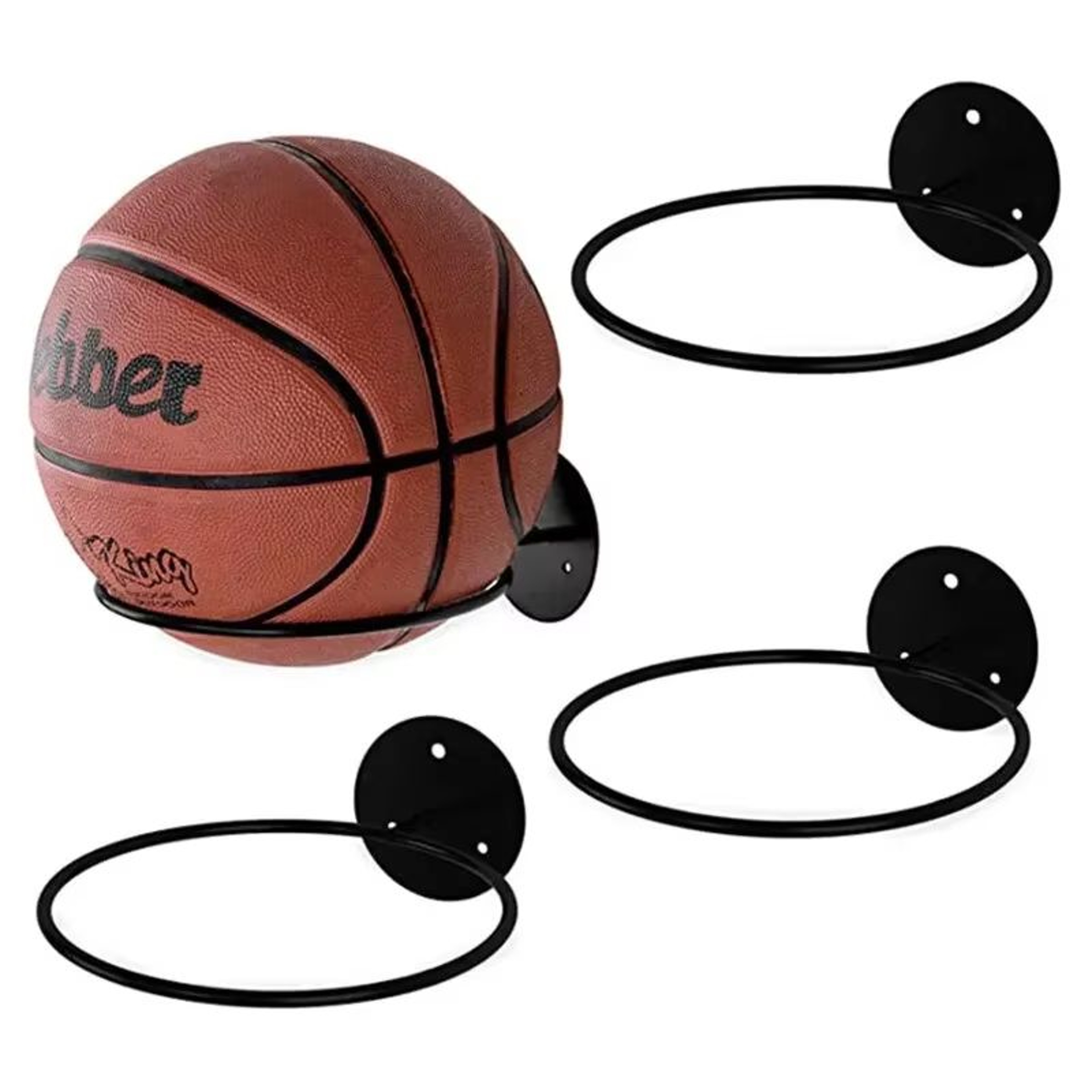 Wall Mounted Iron Ball Storage Rack For Basketball Football Volleyball 6