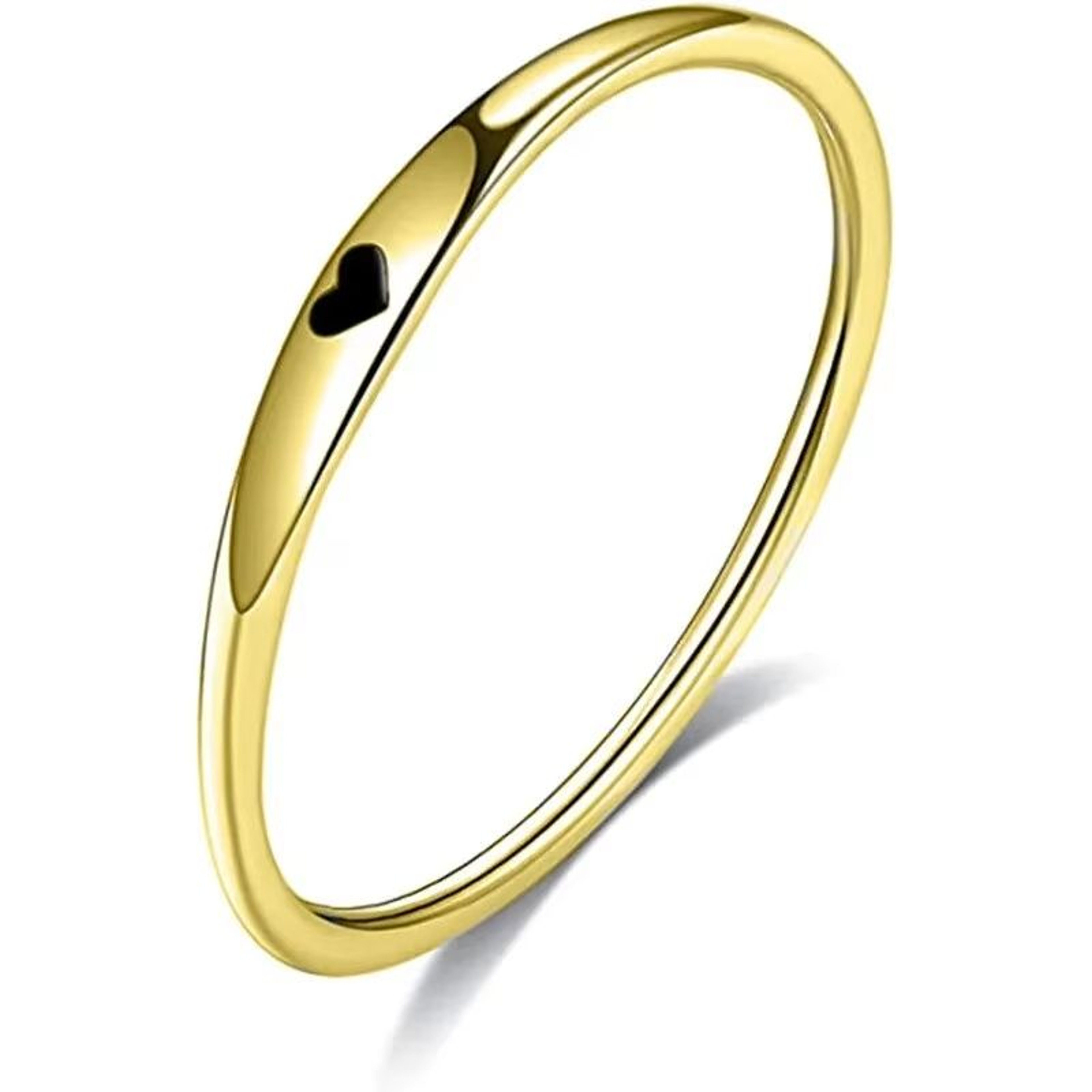 Sterling Silver Heart Carved Promise Ring For Women Stackable Wedding Band Gift 8