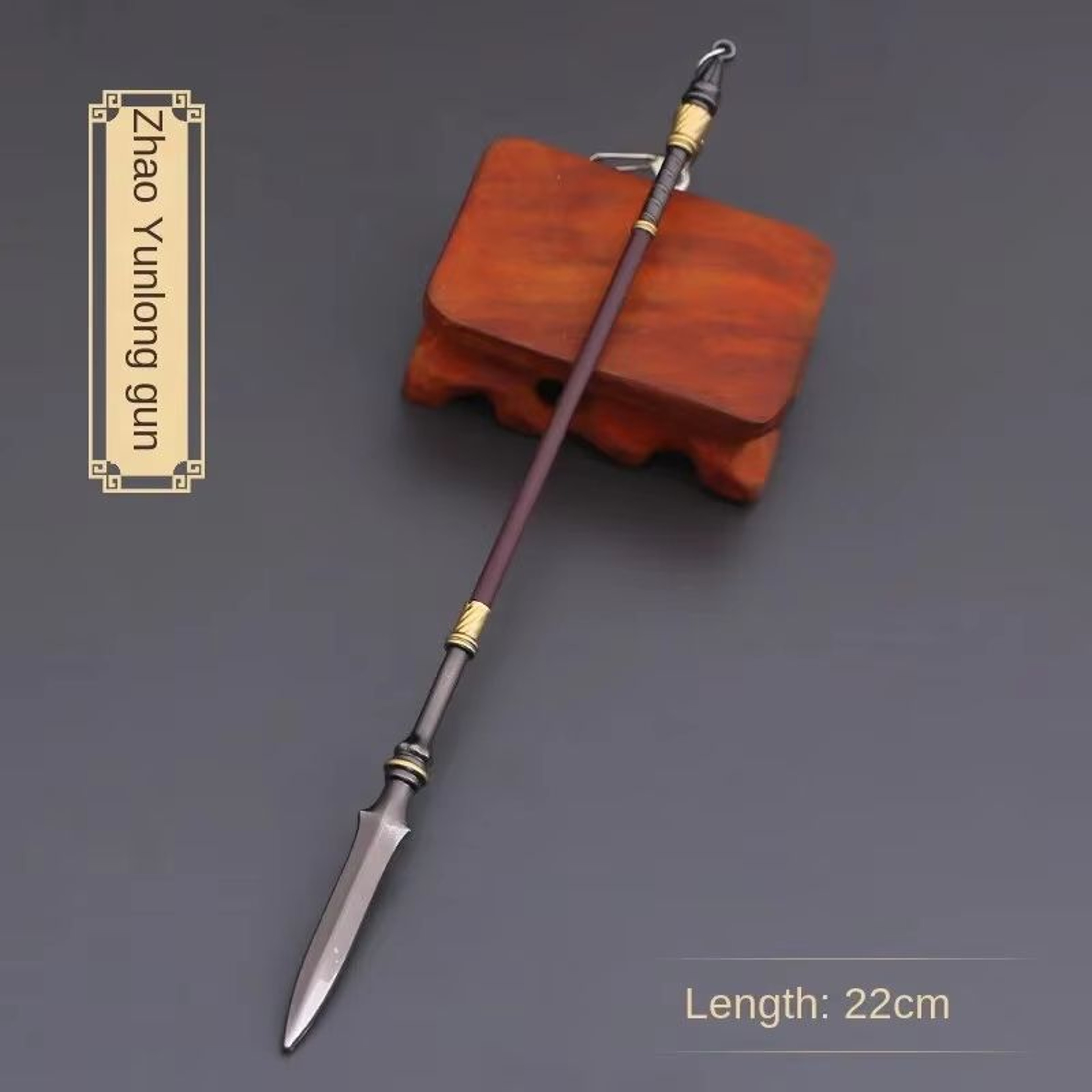 Tiger Head Full Metal Golden Spear Replica Miniature Display Ornament 866in 6