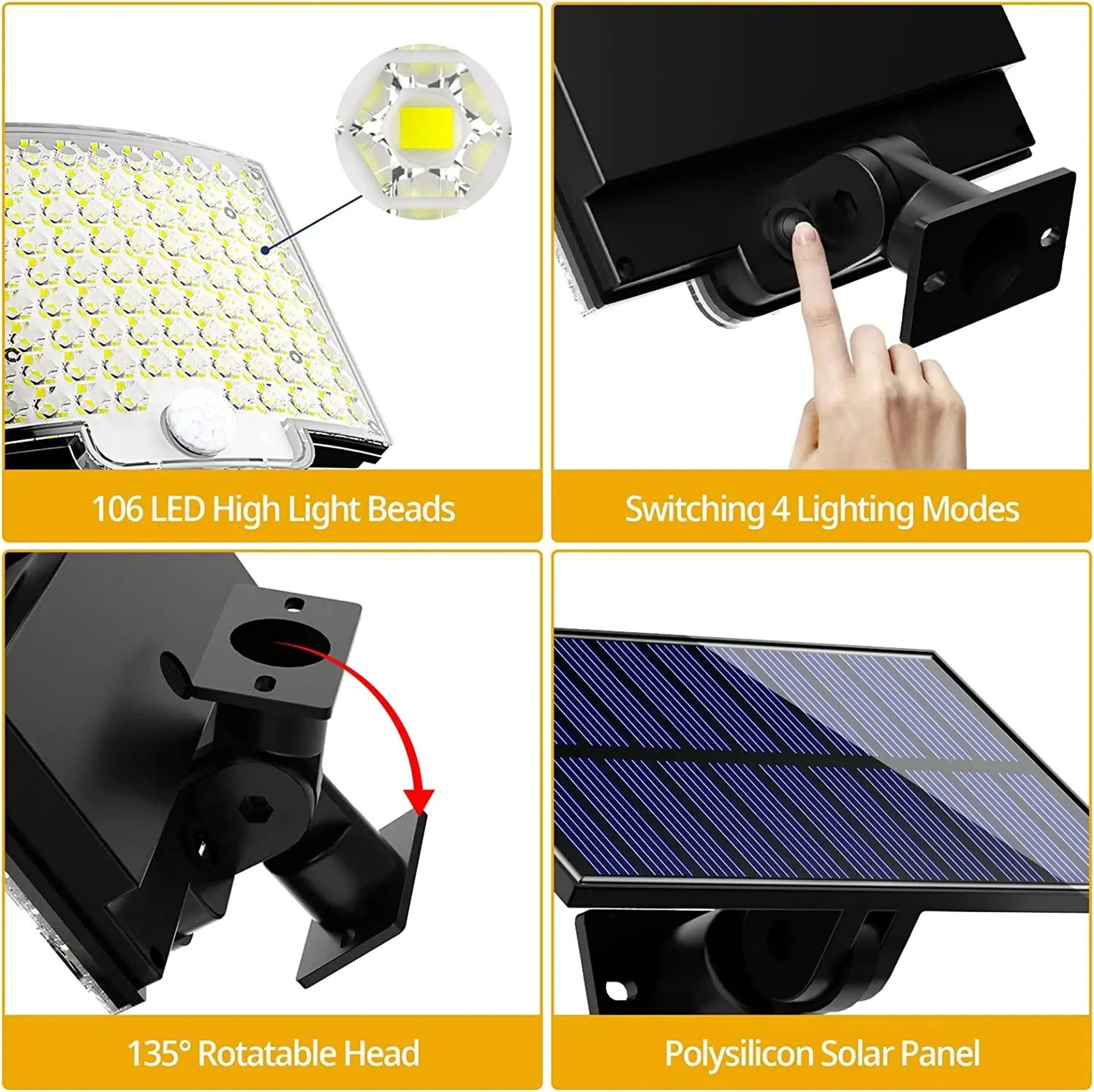 Split Solar Motion Sensor Light With Remote 3 Mode Waterproof Outdoor Floodlight 1