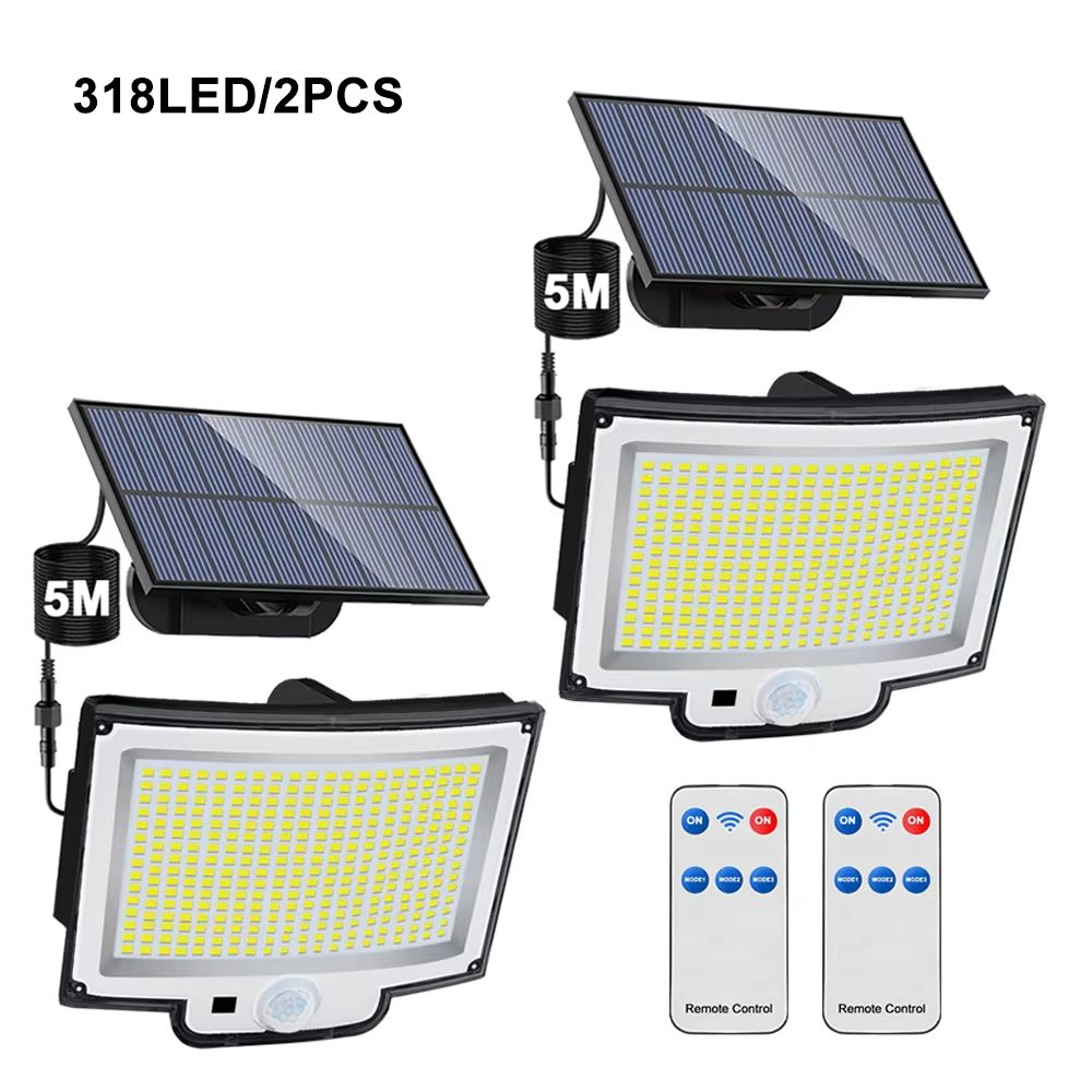 348LED Solar Outdoor Security Motion Sensor Light Waterproof Garden Garage Spotlight 15