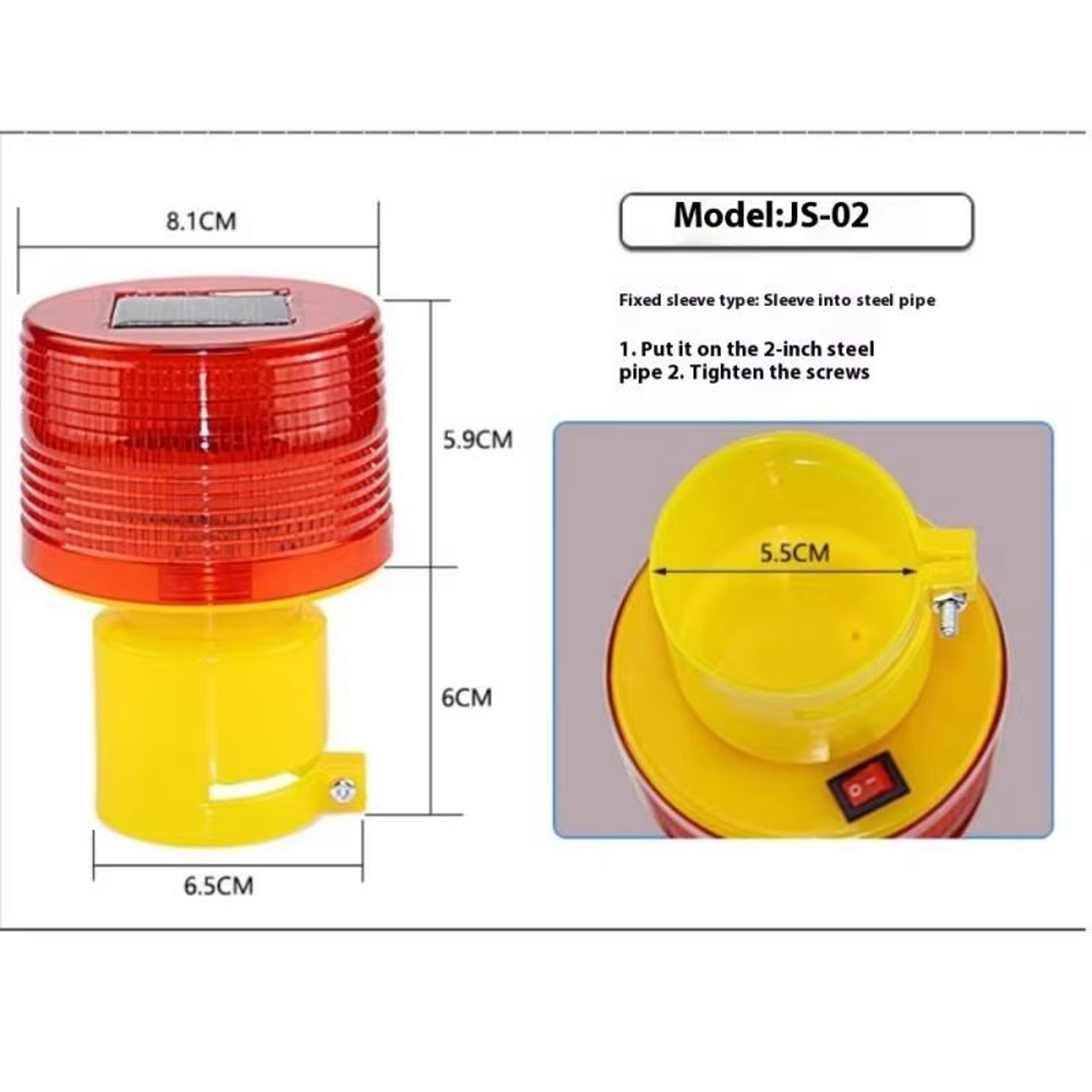 Solar LED Traffic Warning And Crane Safety Beacon Light With Emergency Flashing Lamp 6