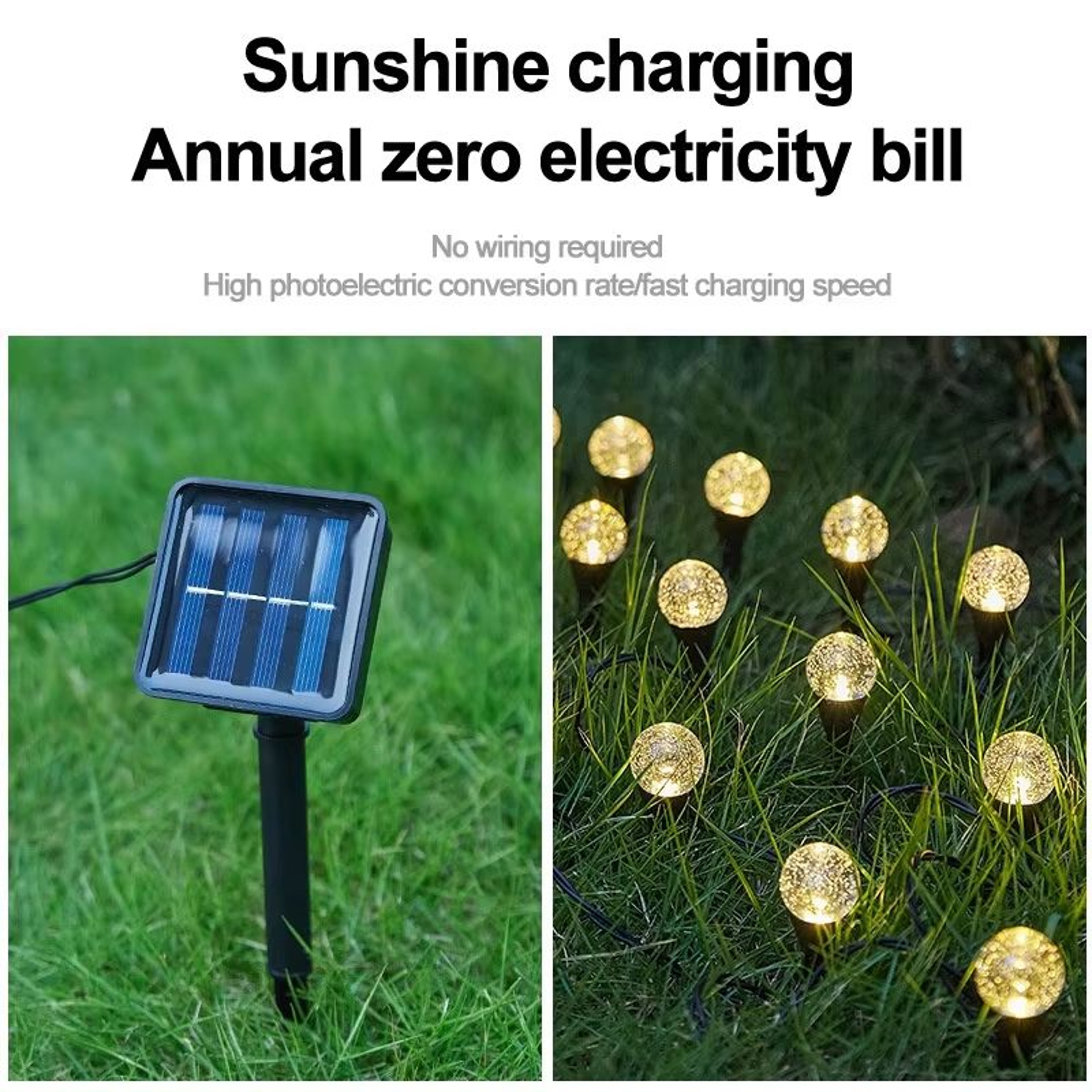 Solar RGB LED Bubble Ball Lights Outdoor 8Mode Waterproof Passage Lawn  Garden Lighting 2