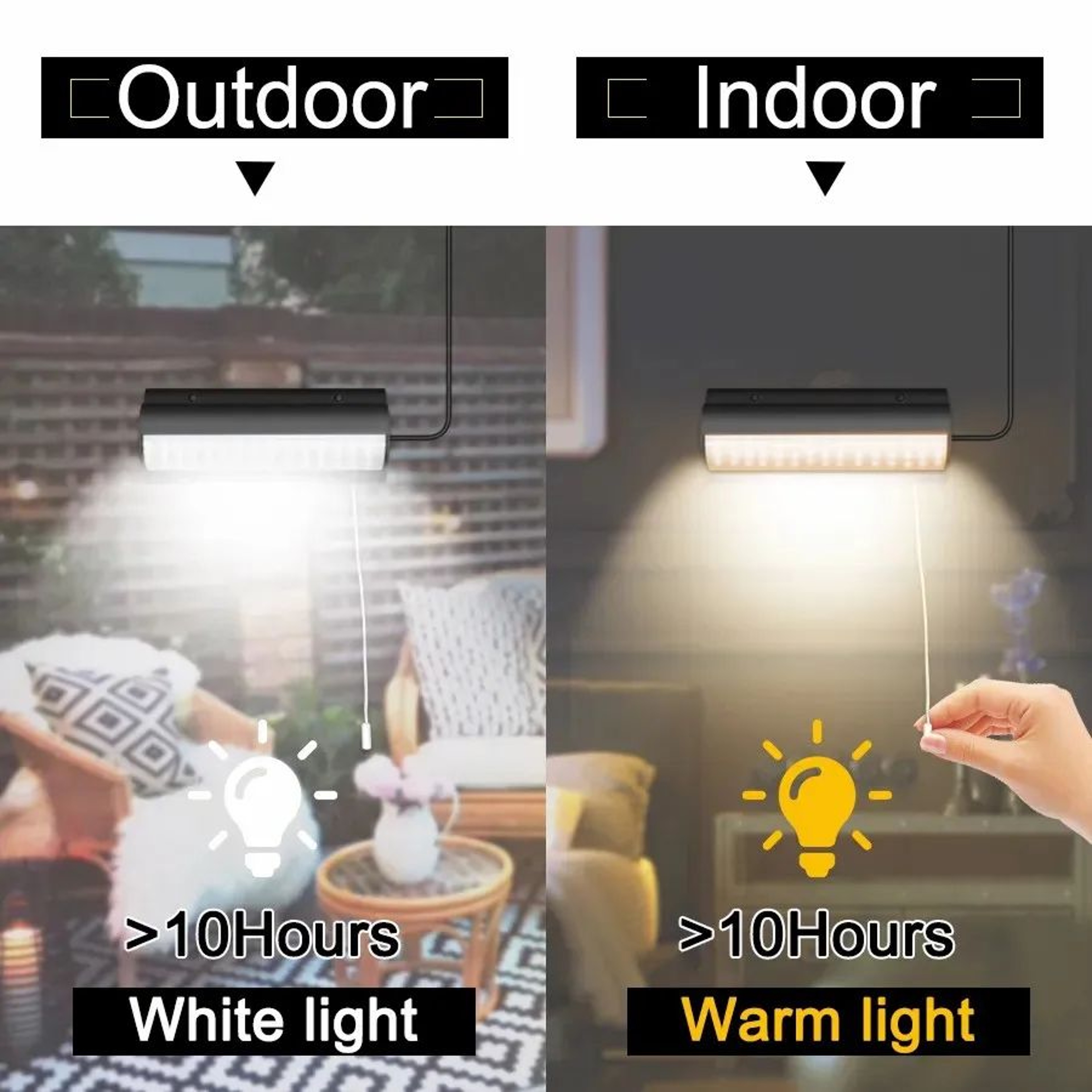 Solar IndoorOutdoor Shed Pendant Light With Pull Wire Switch Solar Powered LED Lamp For Patio Porch 1