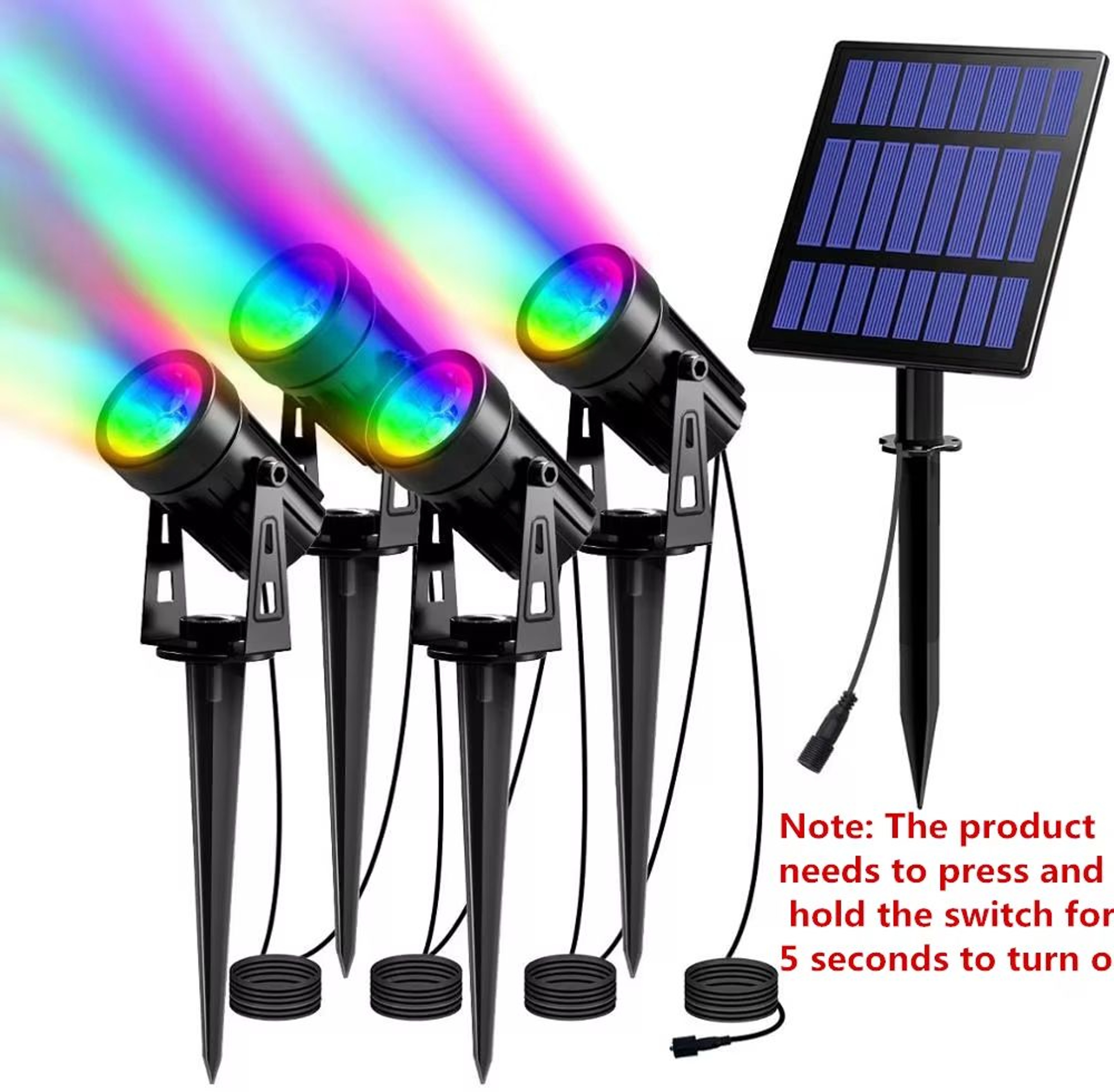 Solar Powered IP65 Outdoor LED Spotlight Waterproof Landscape Yard Garden Tree Lamp 10