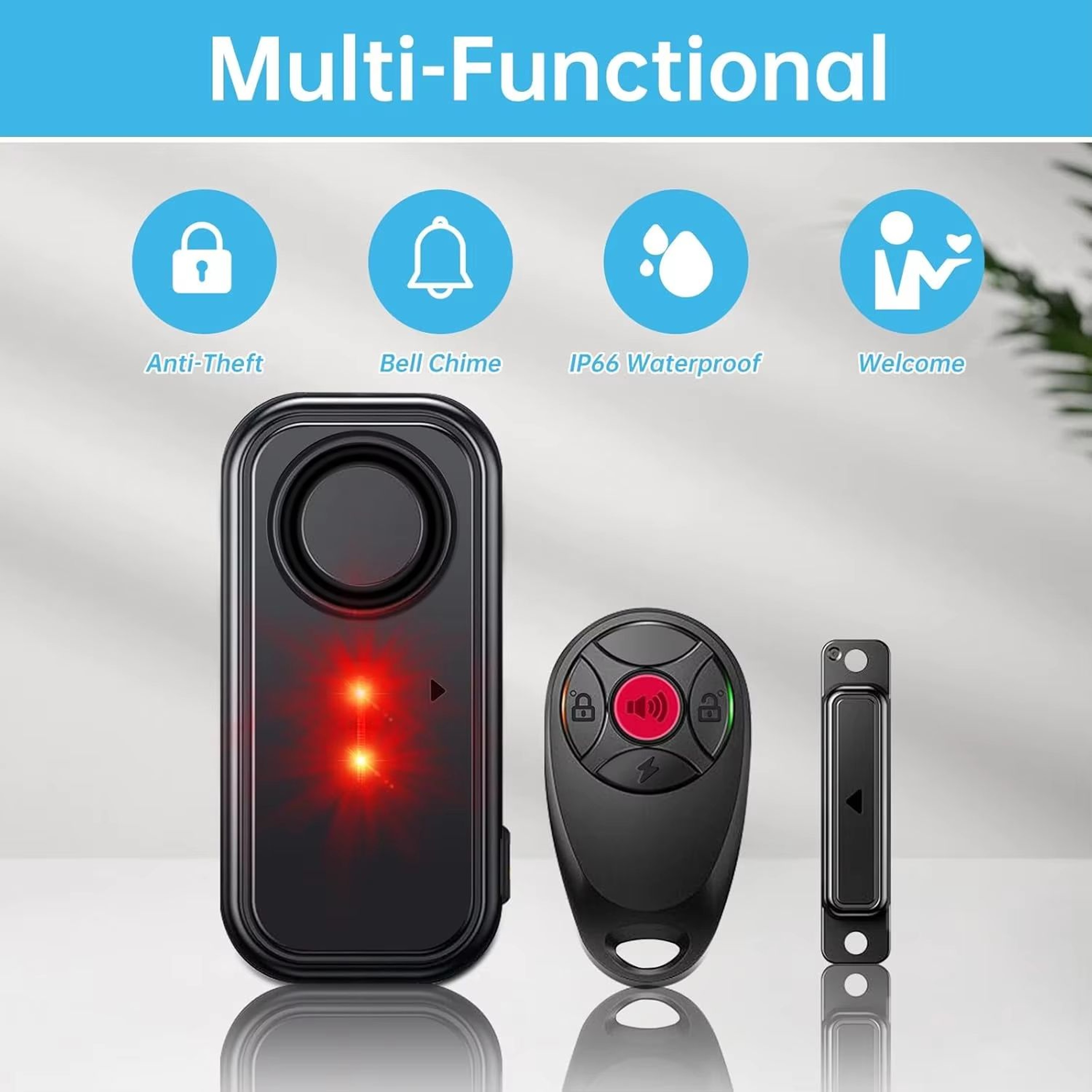 Wireless Outdoor Door Window Alarm With Remote Waterproof Magnetic Security Sensor 2