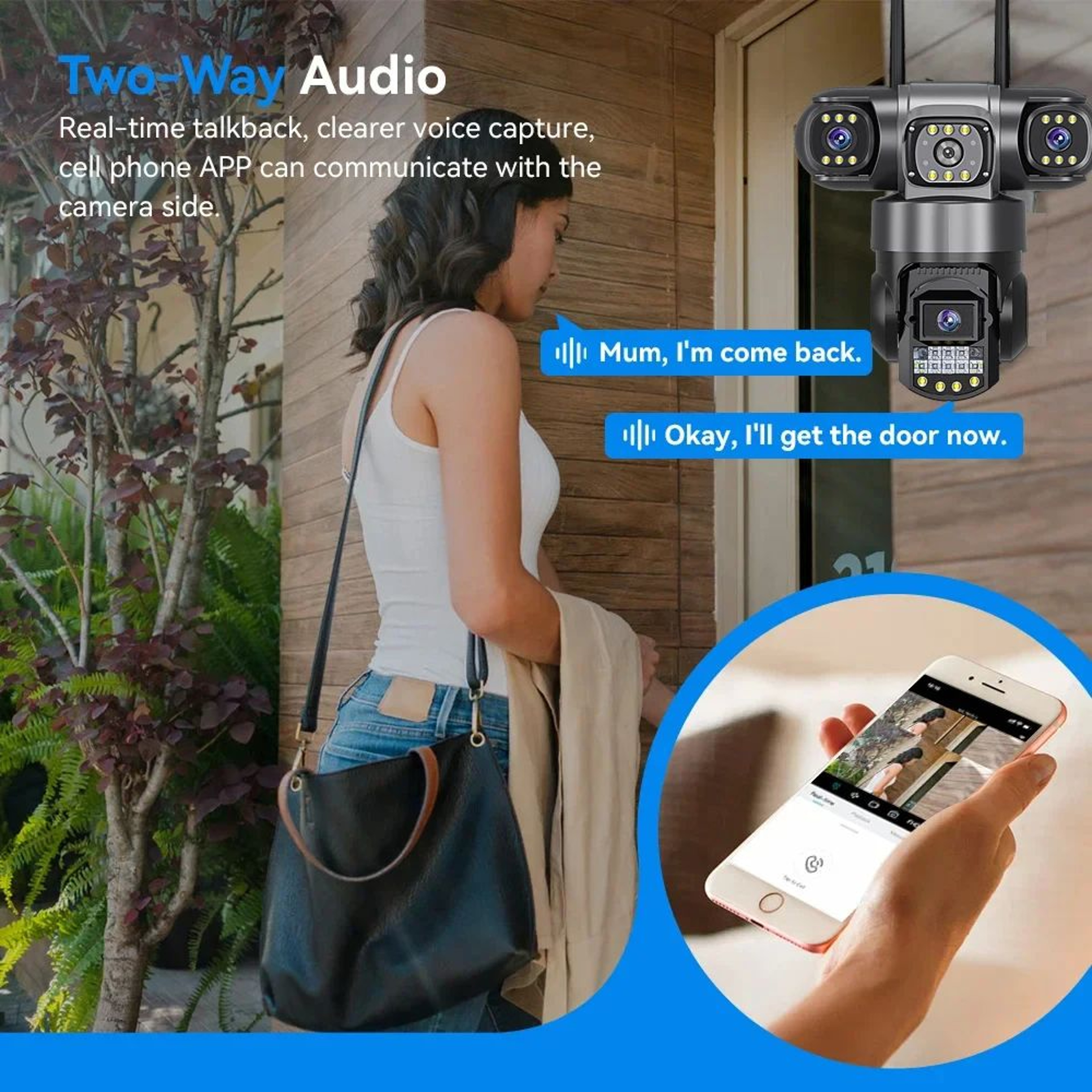 V380 Pro 12MP Outdoor WiFi IP Security Camera With Triple Lenses And Night Vision 2